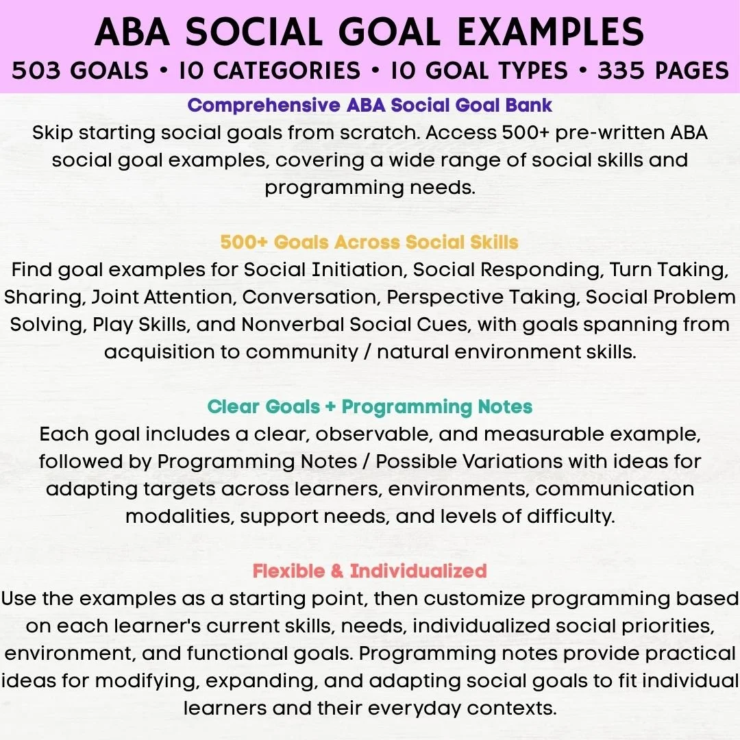 aba social skills goals social skills goals aba social goals for students with autism examples of social goal aba social