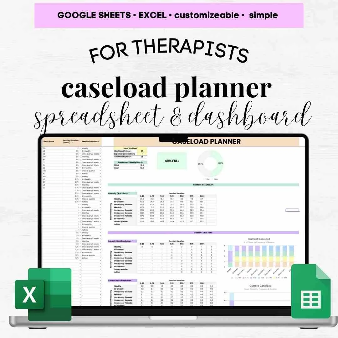 therapist caseload management template therapist caseload spreadsheet therapy caseload therapy caseload spreadsheet