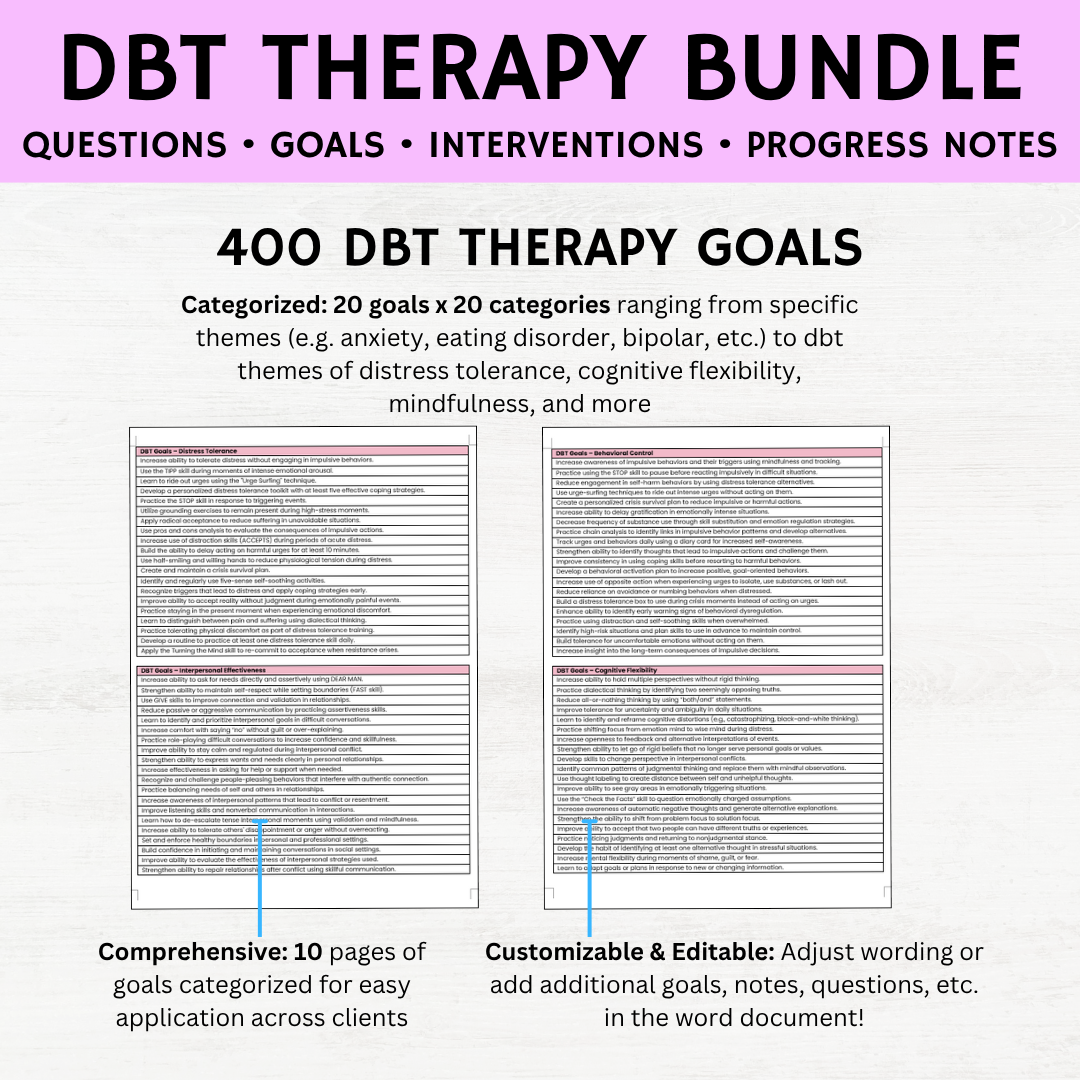 dbt mega bundle pdf dbt questions pdf dbt cheat sheet pdf dbt therapy notes dbt goals examples dbt interventions list