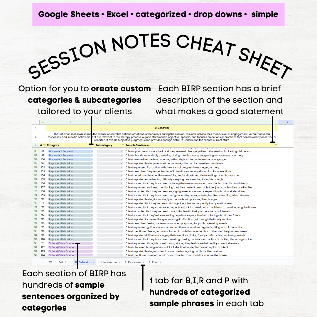 birp note examples birp note therapy birp note cheatsheet birp note example sentences