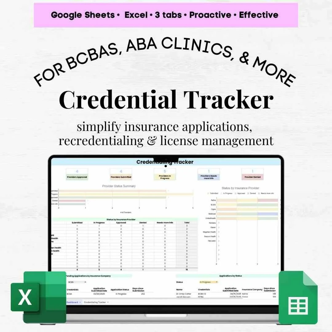 credentialing tracking spreadsheet credentialing tracking spreadsheet template bcba credentialing aba rbt