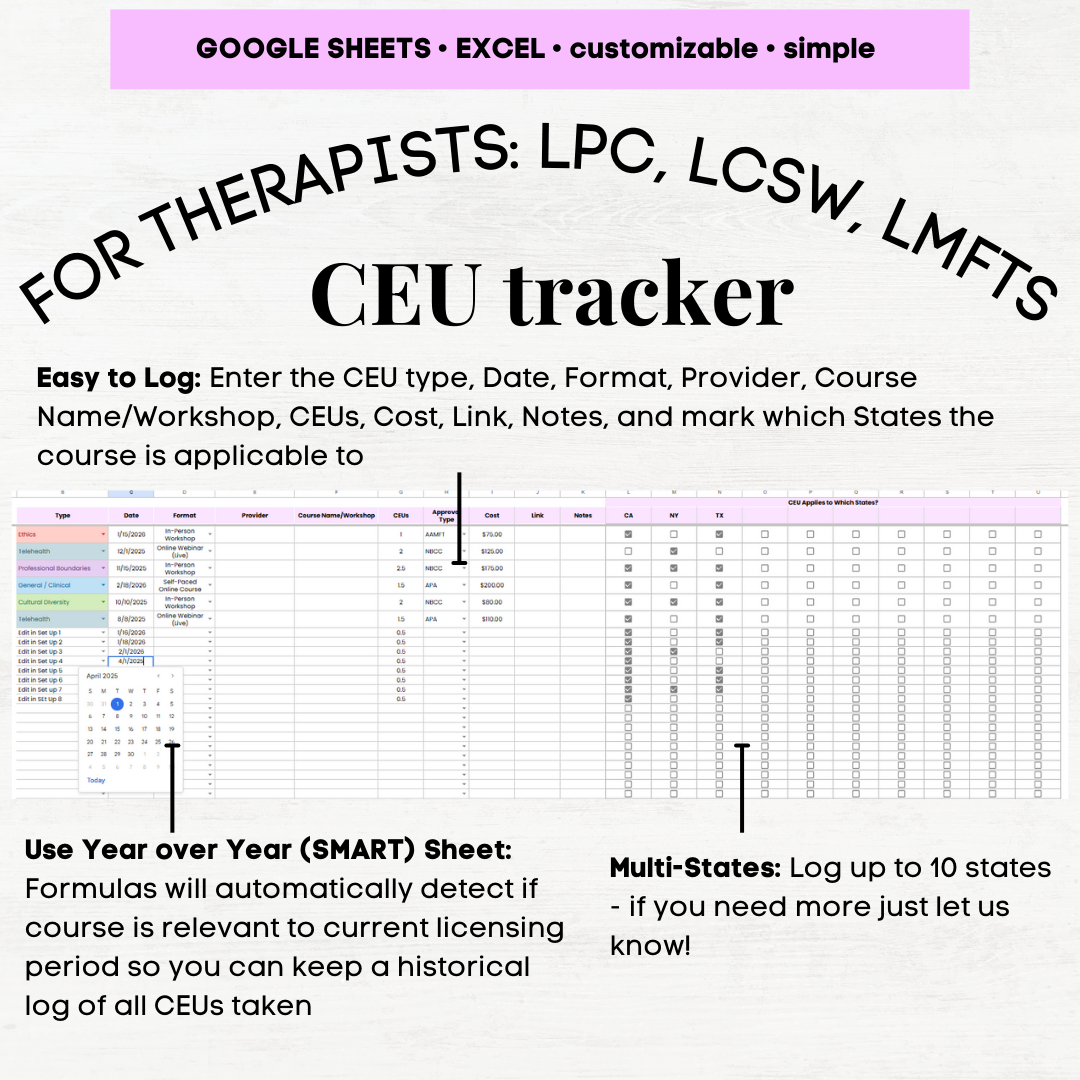 ceu tracker social work ceu tracker excel ceu tracker lmft ceu tracker lcsw ceu tracker lpc ceu tracking log ceu tracker