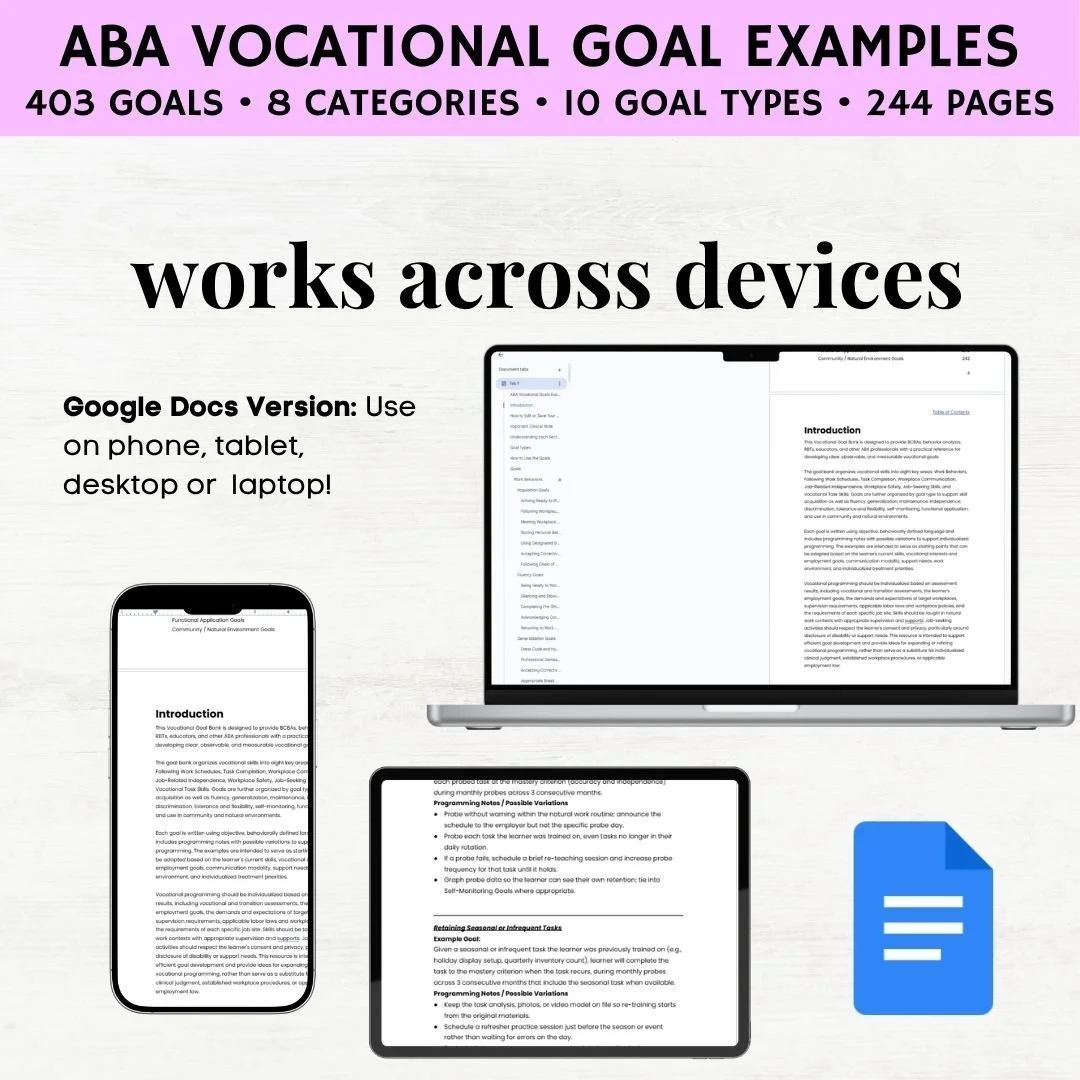 vocational goals examples aba vocational skills vocational goals for iep vocational goals for students aba goal bank pdf