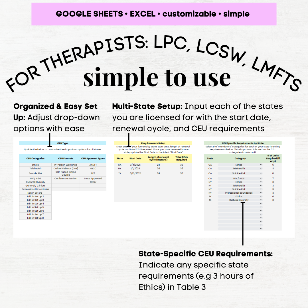 ceu tracker social work ceu tracker excel ceu tracker lmft ceu tracker lcsw ceu tracker lpc ceu tracking log ceu tracker