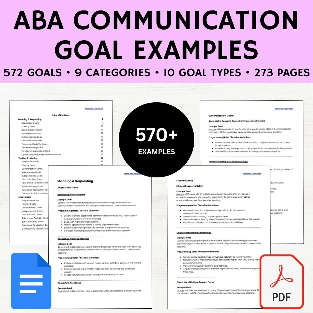 ABA Communication Goal Examples