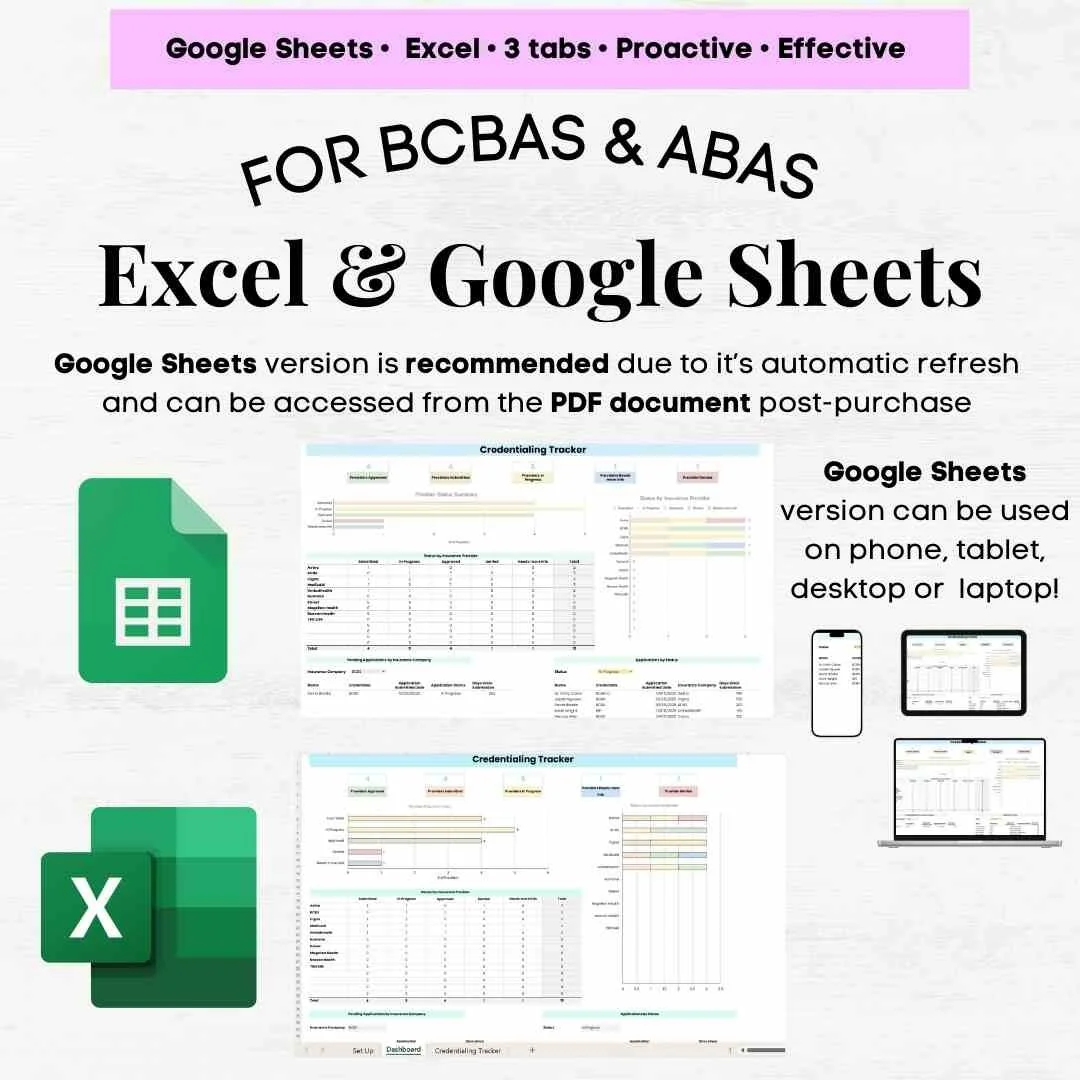 credentialing tracking spreadsheet credentialing tracking spreadsheet template bcba credentialing aba rbt