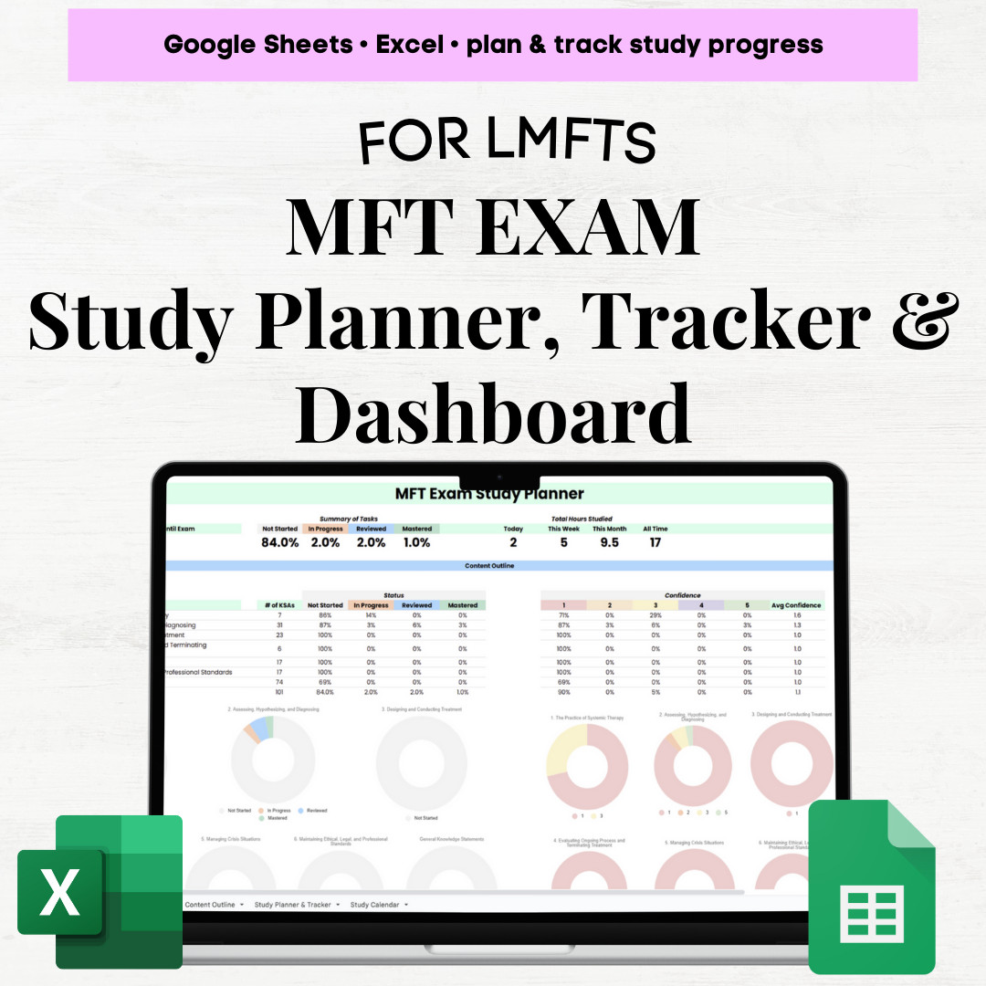 MFT Exam Prep Study Planner & Tracker