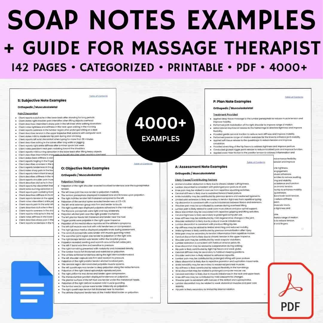 soap notes massage pdf sample soap notes for massage therapysample soap notes for massage therapist massage soap pdf