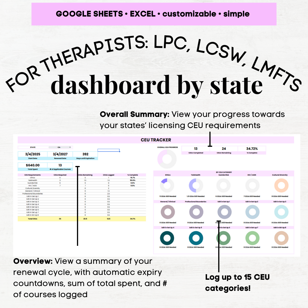 ceu tracker social work ceu tracker excel ceu tracker lmft ceu tracker lcsw ceu tracker lpc ceu tracking log ceu tracker
