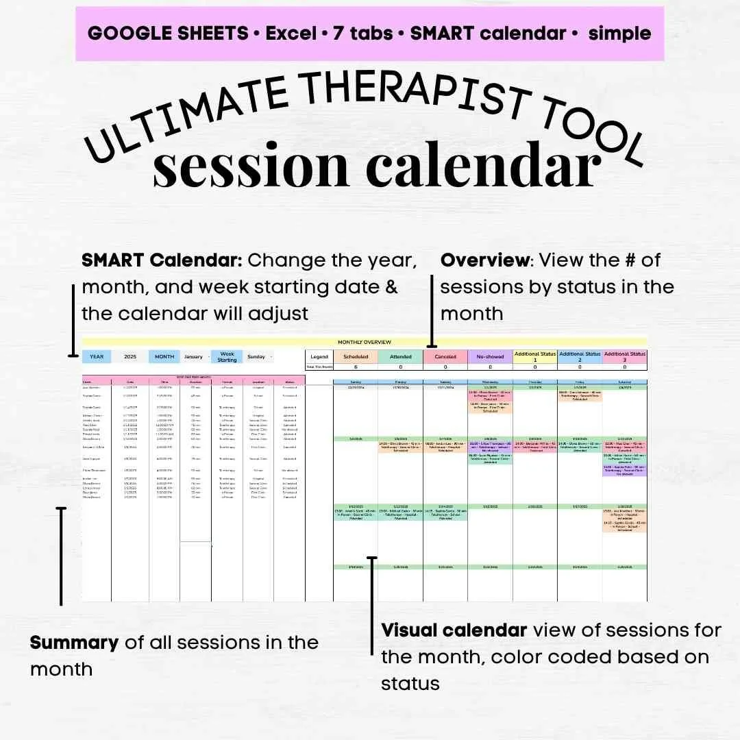 therapy tracker therapy session tracking therapist schedule template weekly therapy schedule template therapist session