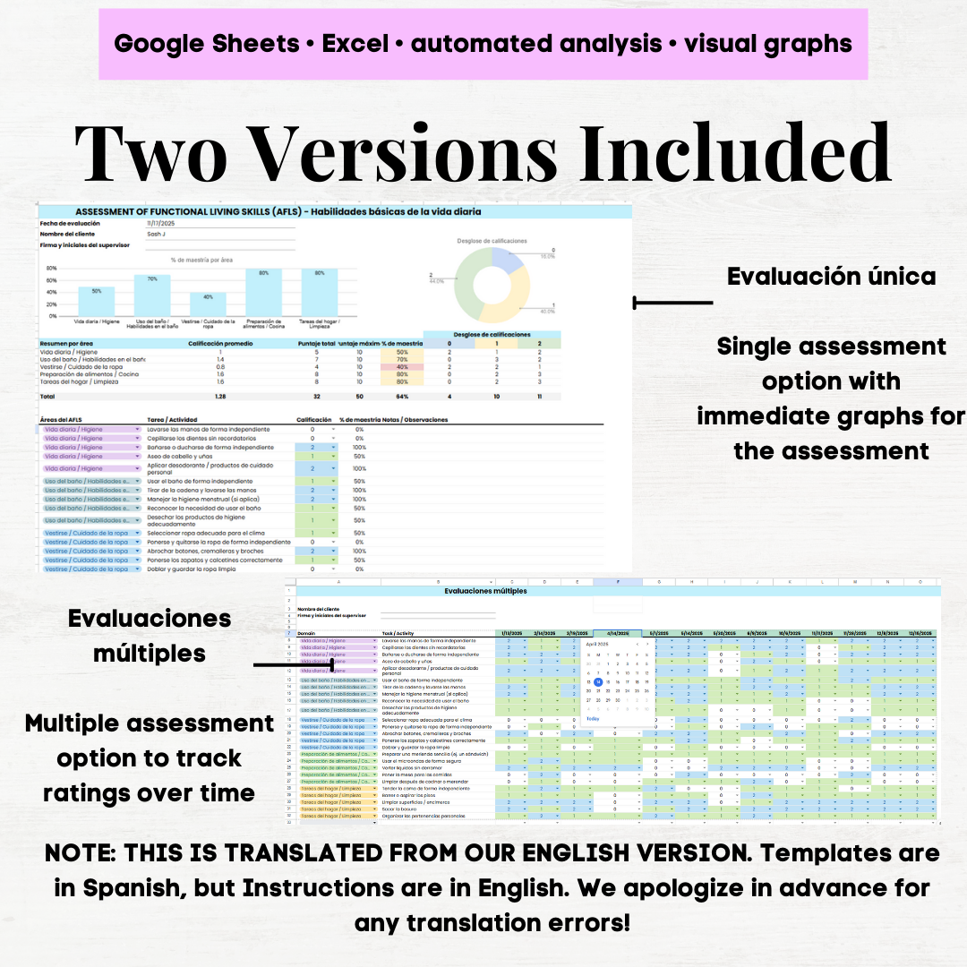 afls assessment espanol afls assessment spanish Evaluación de Habilidades
