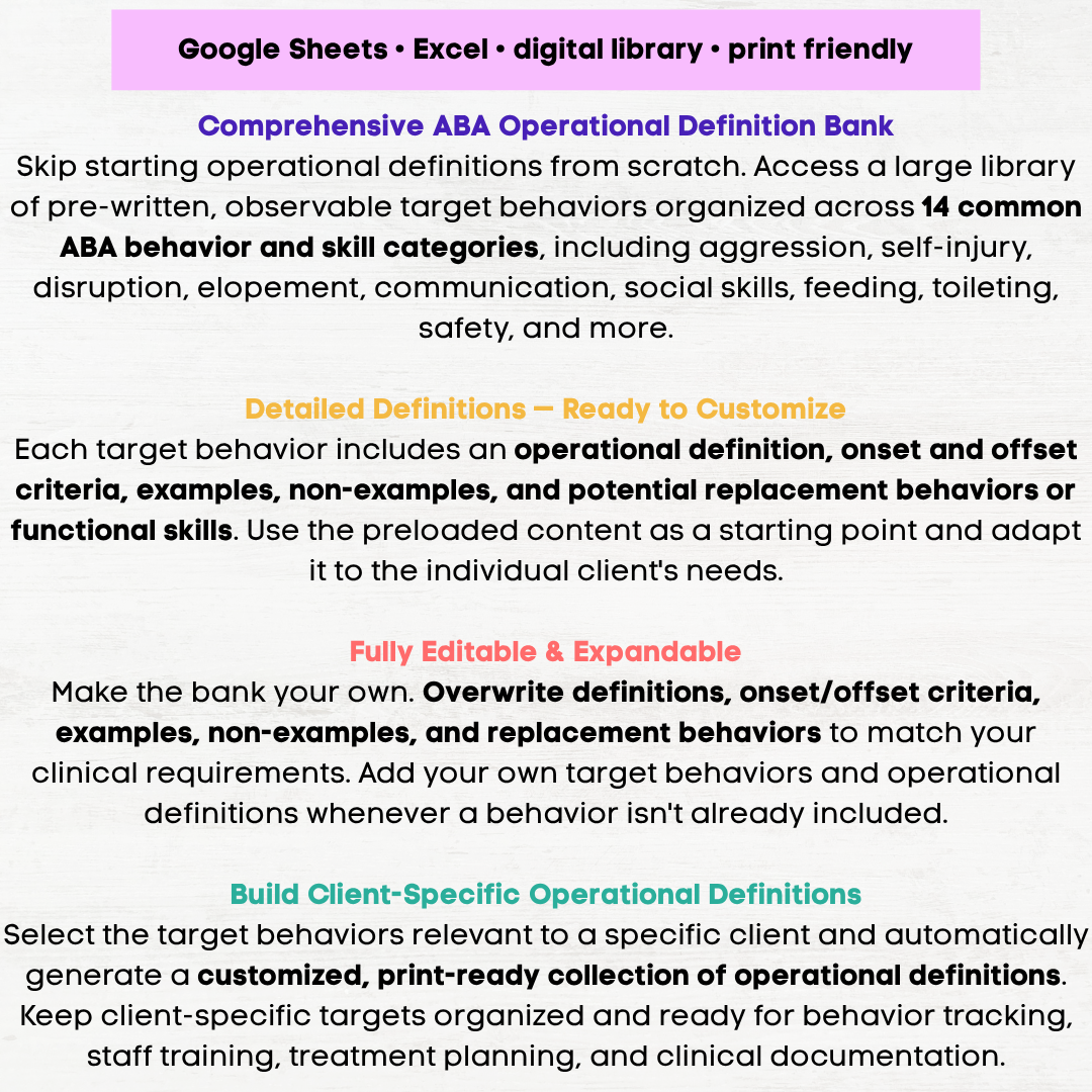aba operational definitions operational definition bank bcba operational definitions aba operational definition examples