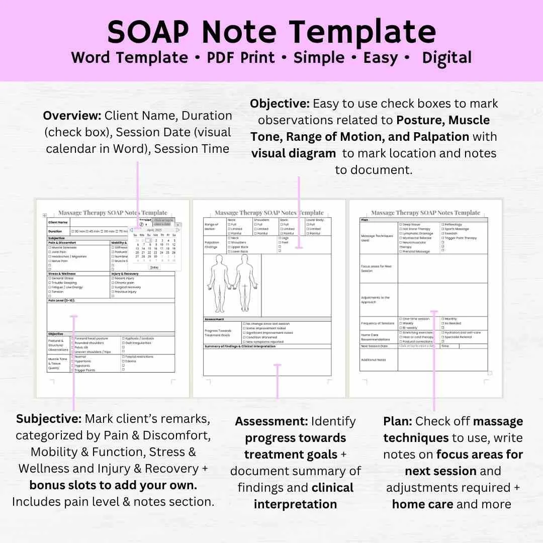soap note template massage soap note massage therapy soap note massage template soap notes massage therapy template