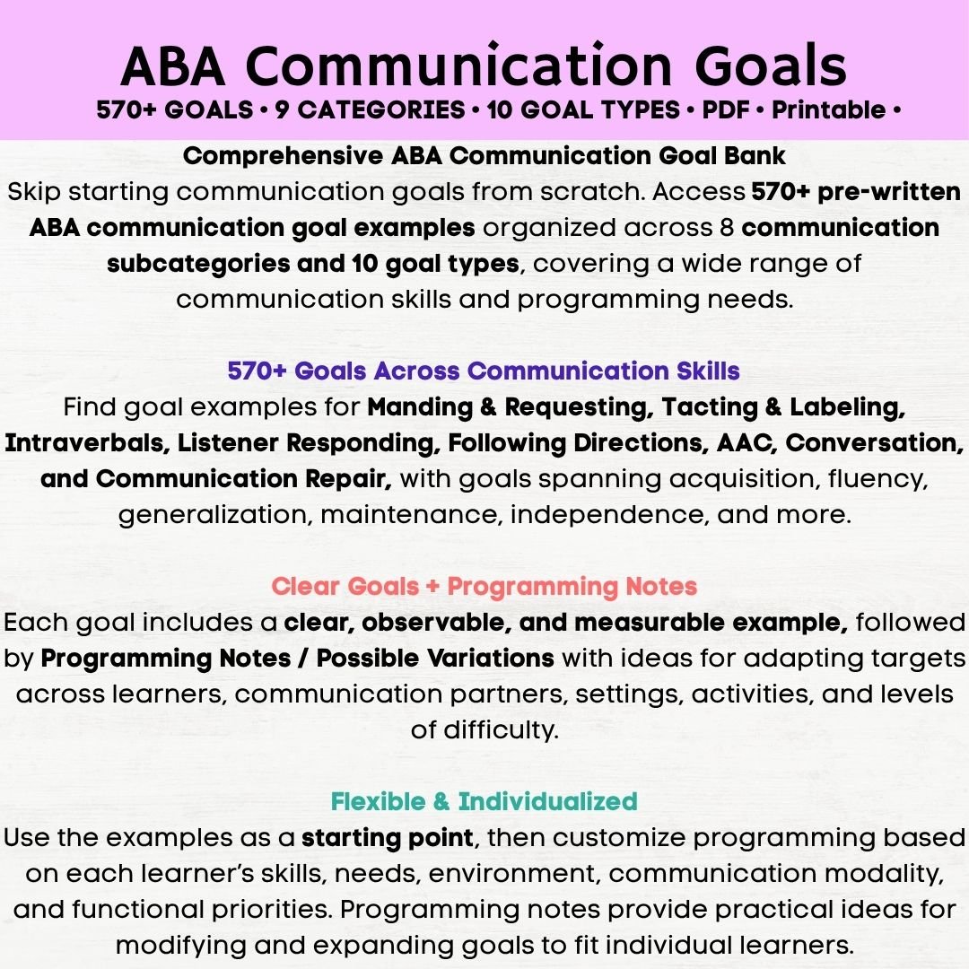 aba communication goals aba communication goal examples aba goal bank, aba goal banks aba goals aba goal examples pdf