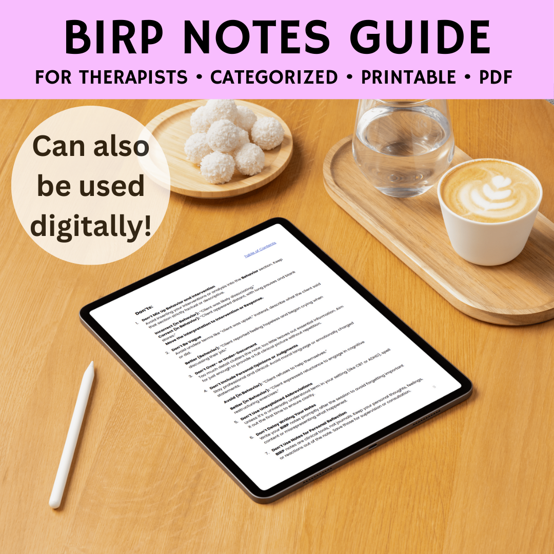 birp note examples birp note therapy birp note cheatsheet birp note example sentences