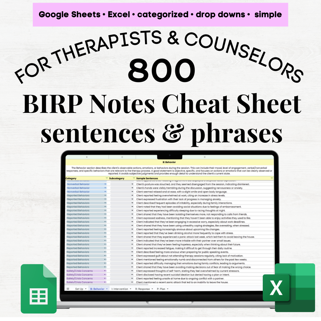 birp note examples birp note therapy birp note cheatsheet birp note example sentences