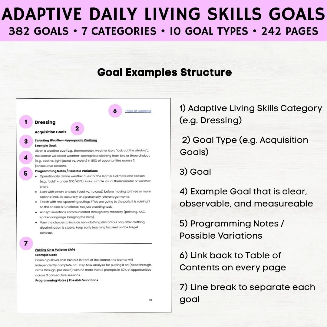 daily living goals daily living goals examples daily living goals for iep daily living skills iep goals