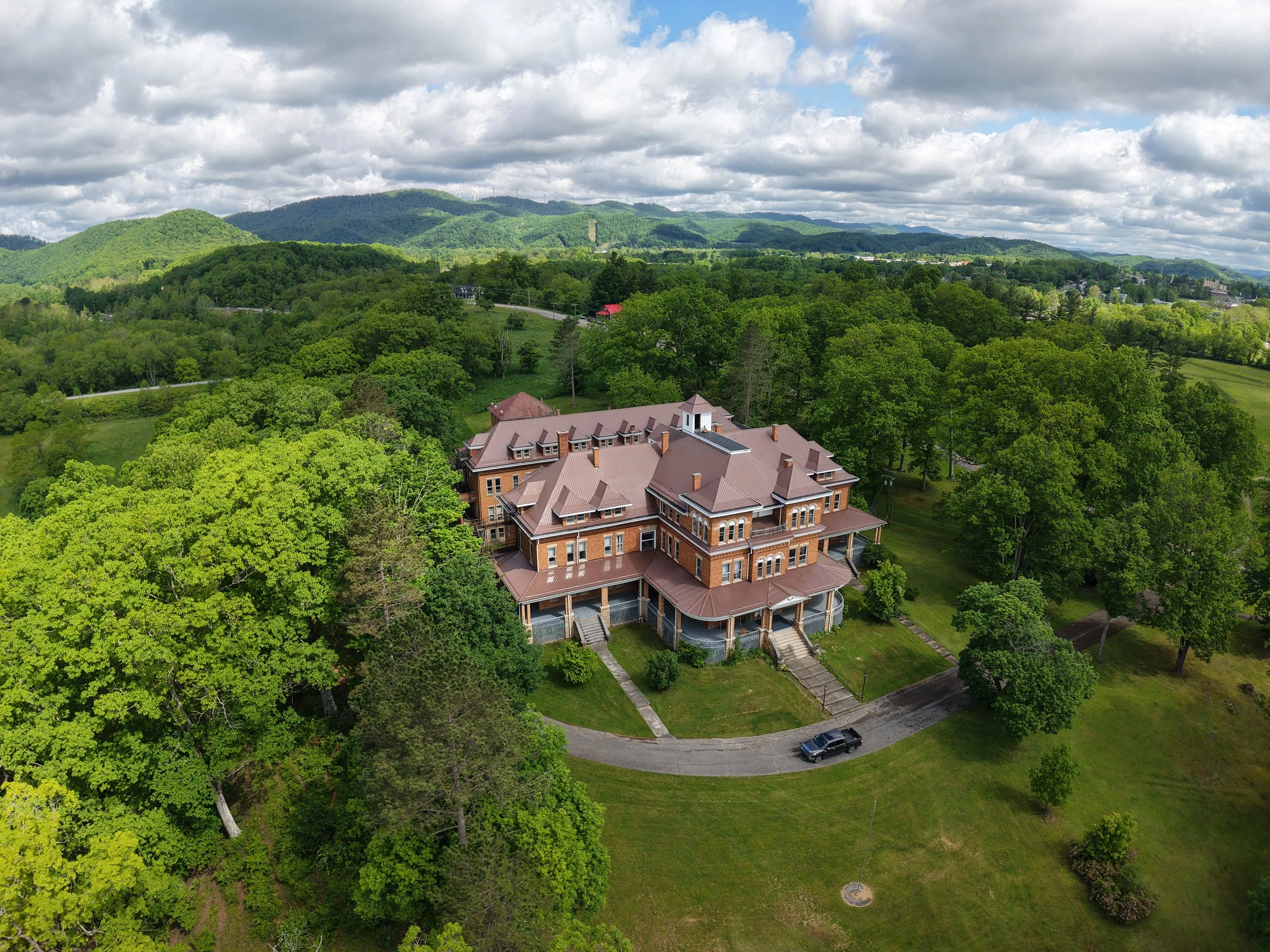Overhead view of the manor