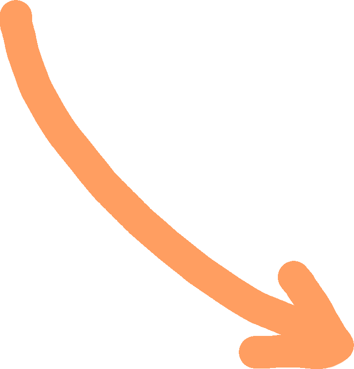 A large orange arrow pointing downward and to the left.