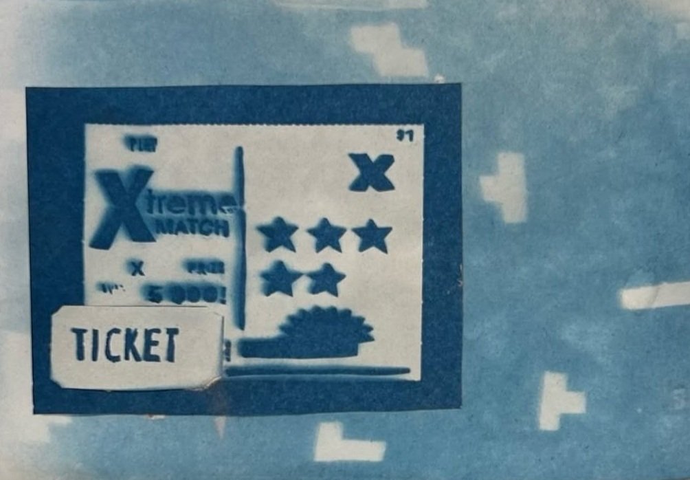 One way to amnesia, Cyanotype collage, 2024