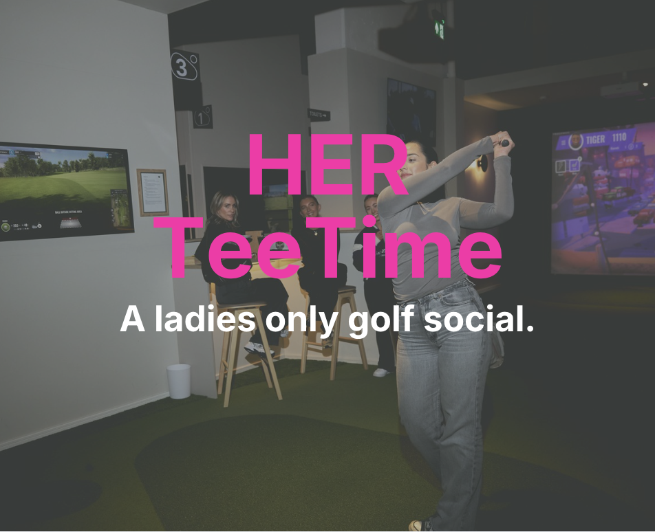 A group of girls playing golf