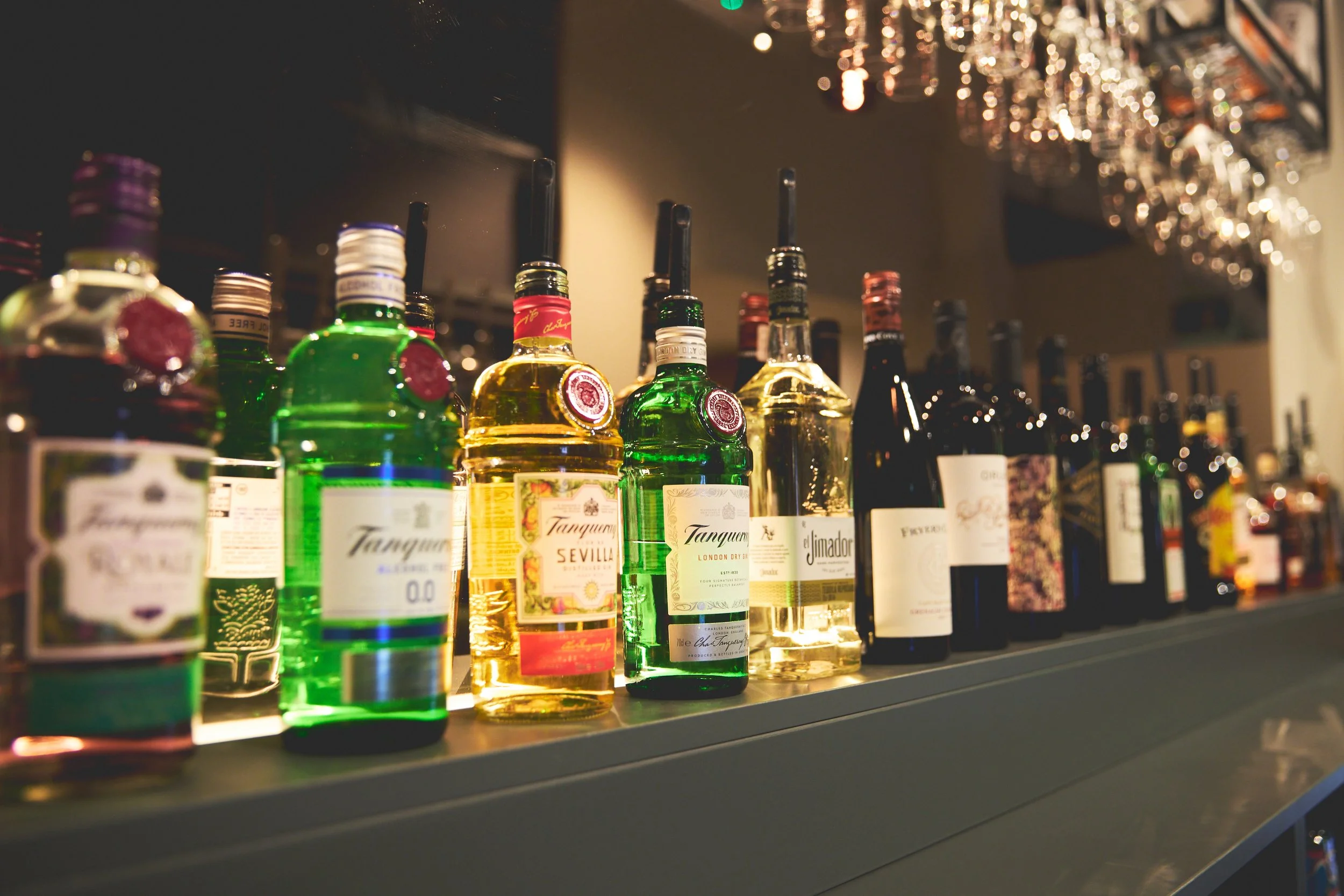 selection of drinks at TeeClub bar