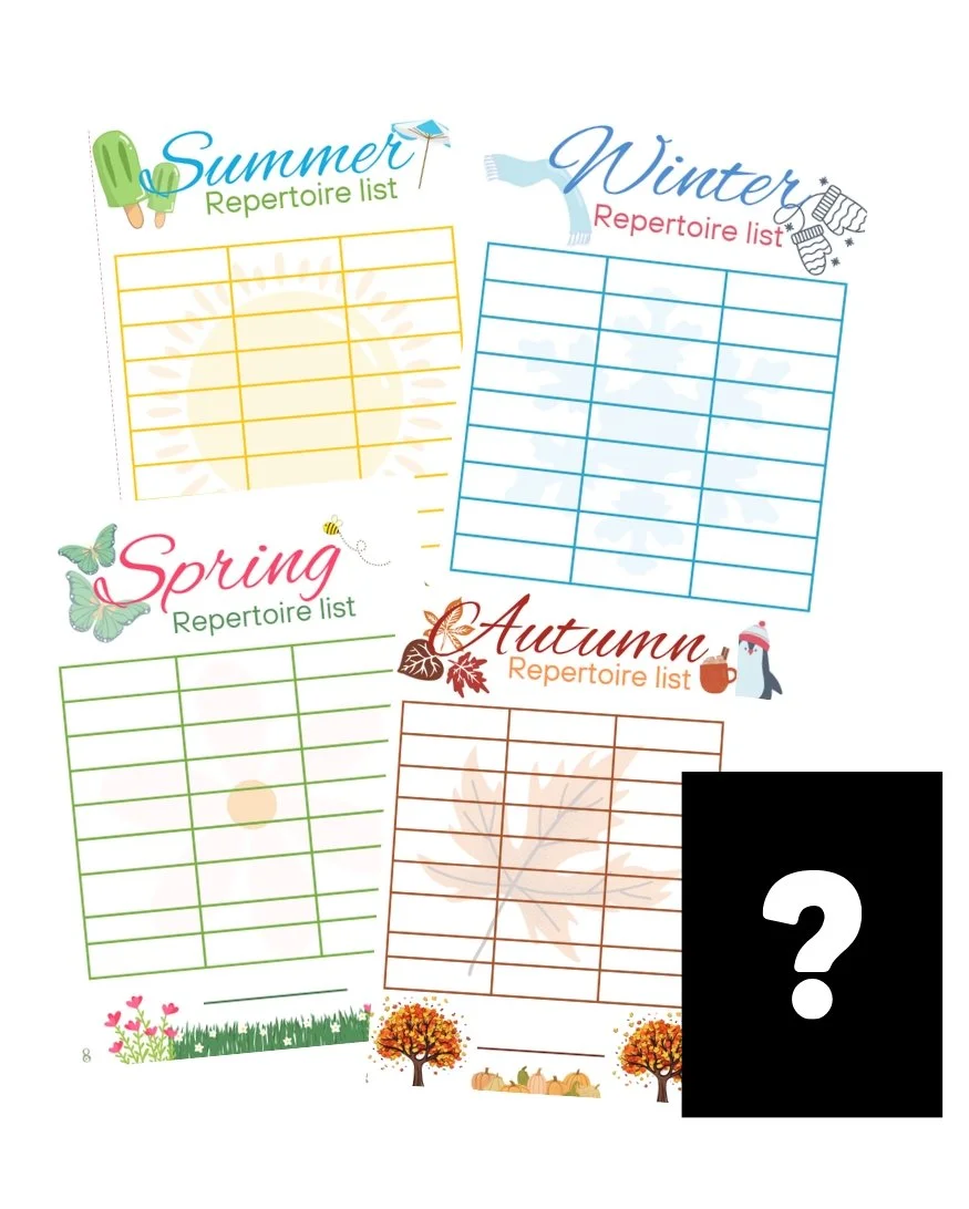 Seasonal repertoire list sheets +BONUS