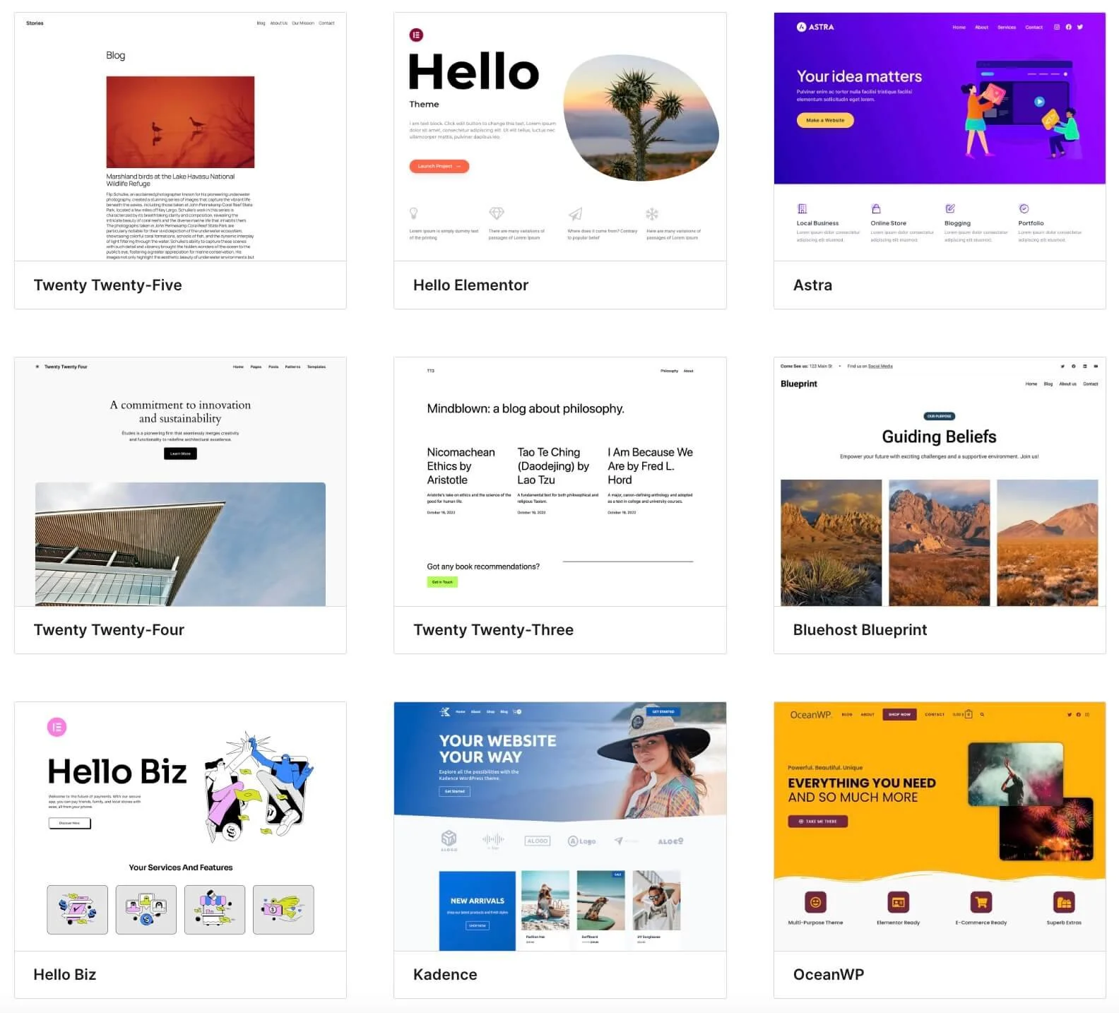 Squarespace vs Wordpress: Themes & Templates