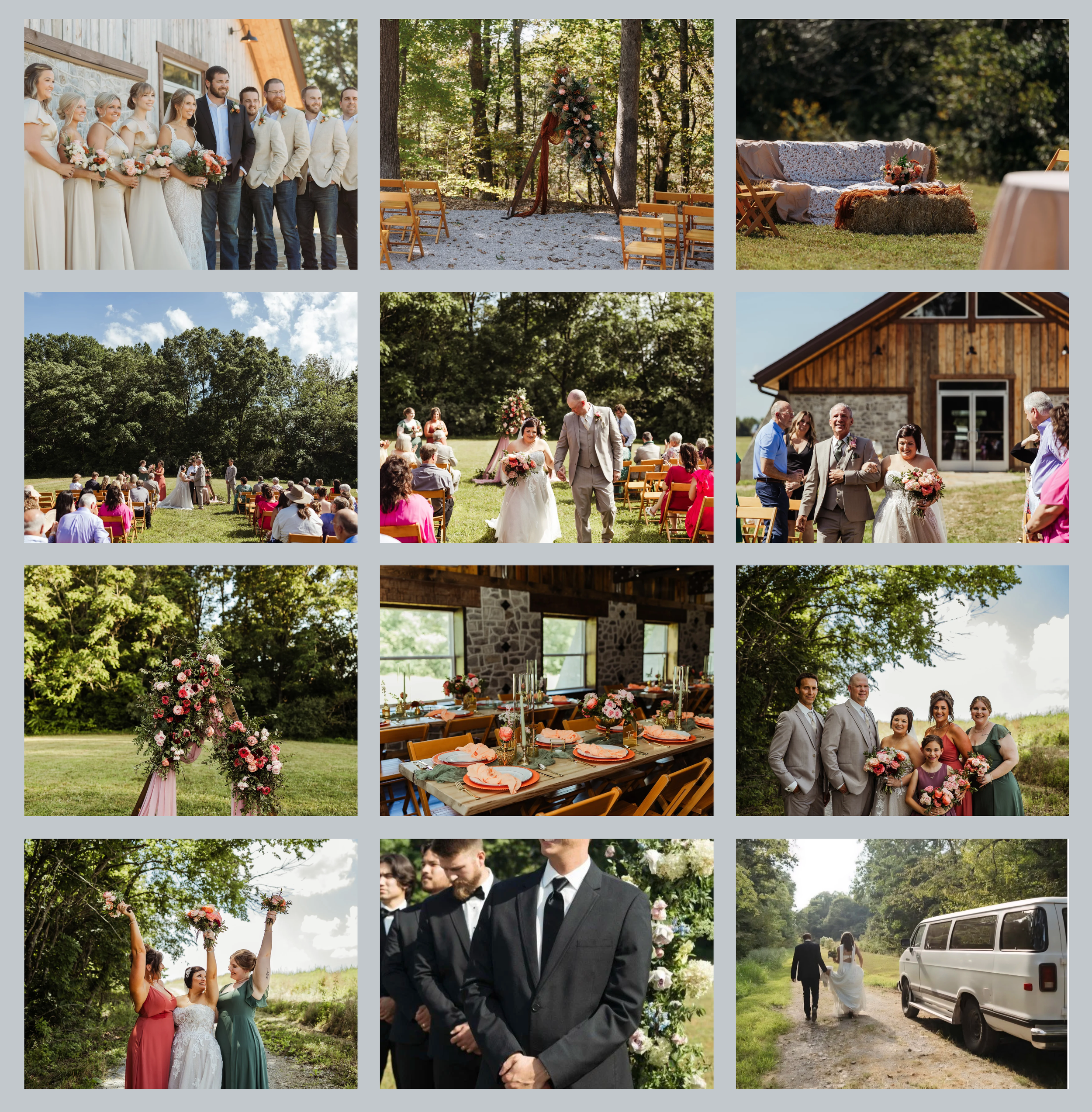 Wedding venue website photography example showing beautiful wedding photos that give couples little information about the venue itself.