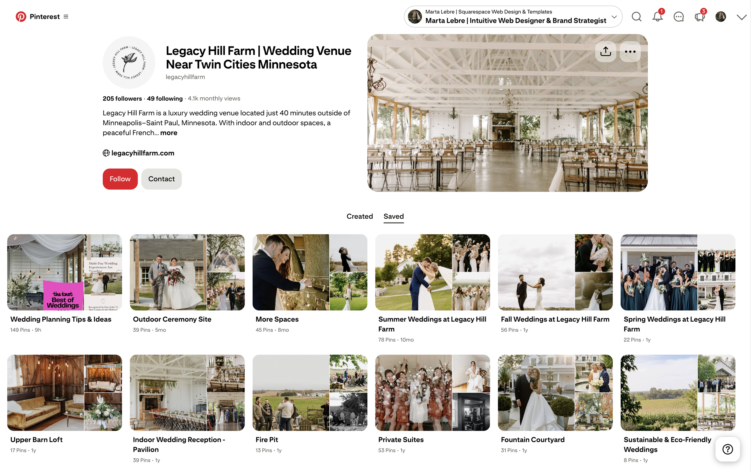 Pinterest for wedding venue marketing