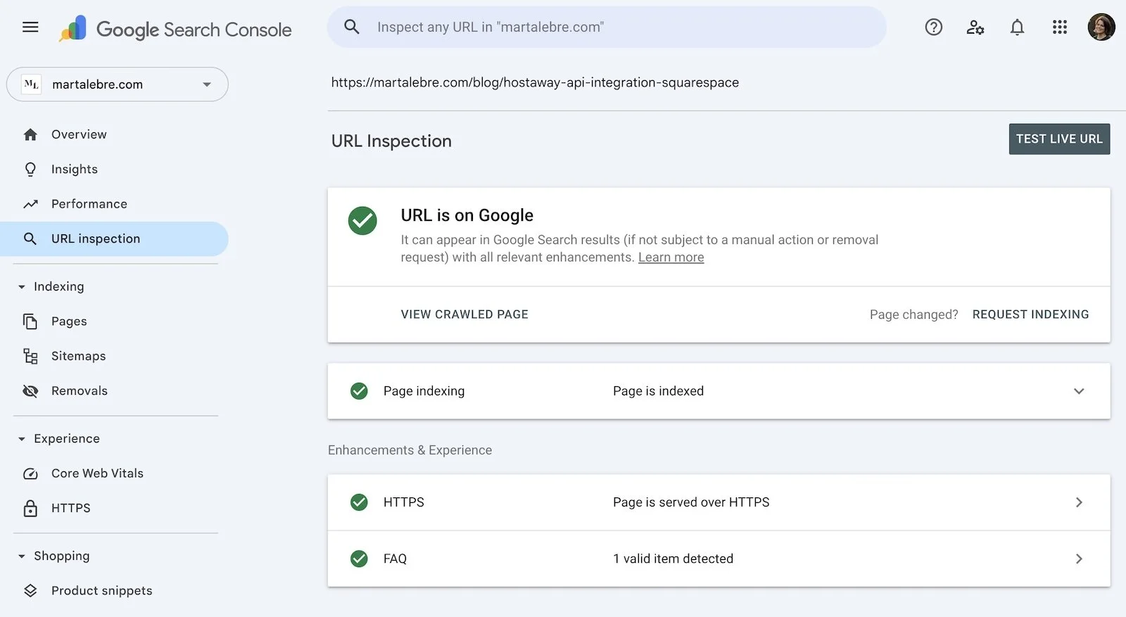 Squarespace SEO - Google Search Console