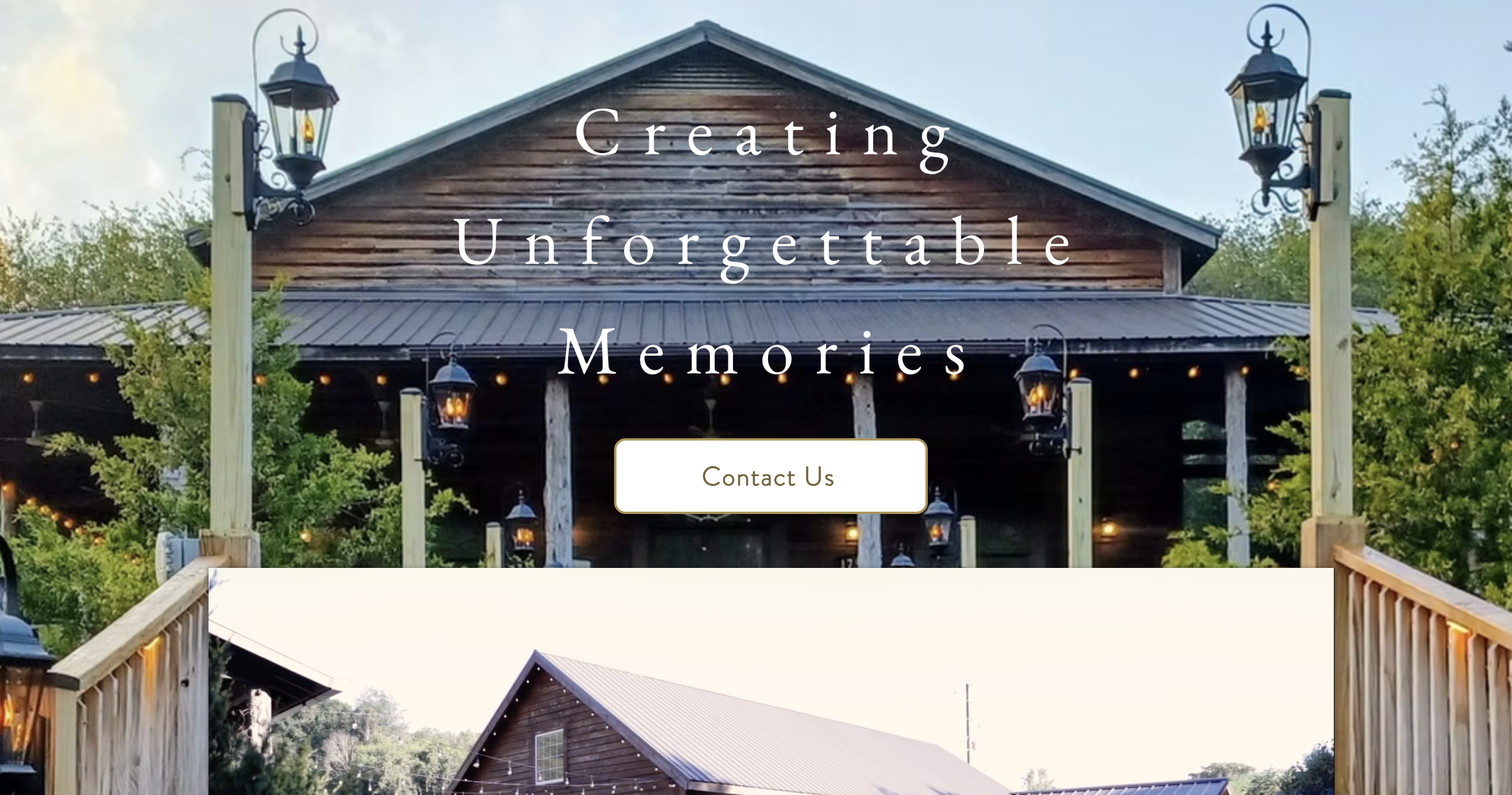 Wedding venue website homepage using generic messaging that does not explain the venue, location or key features