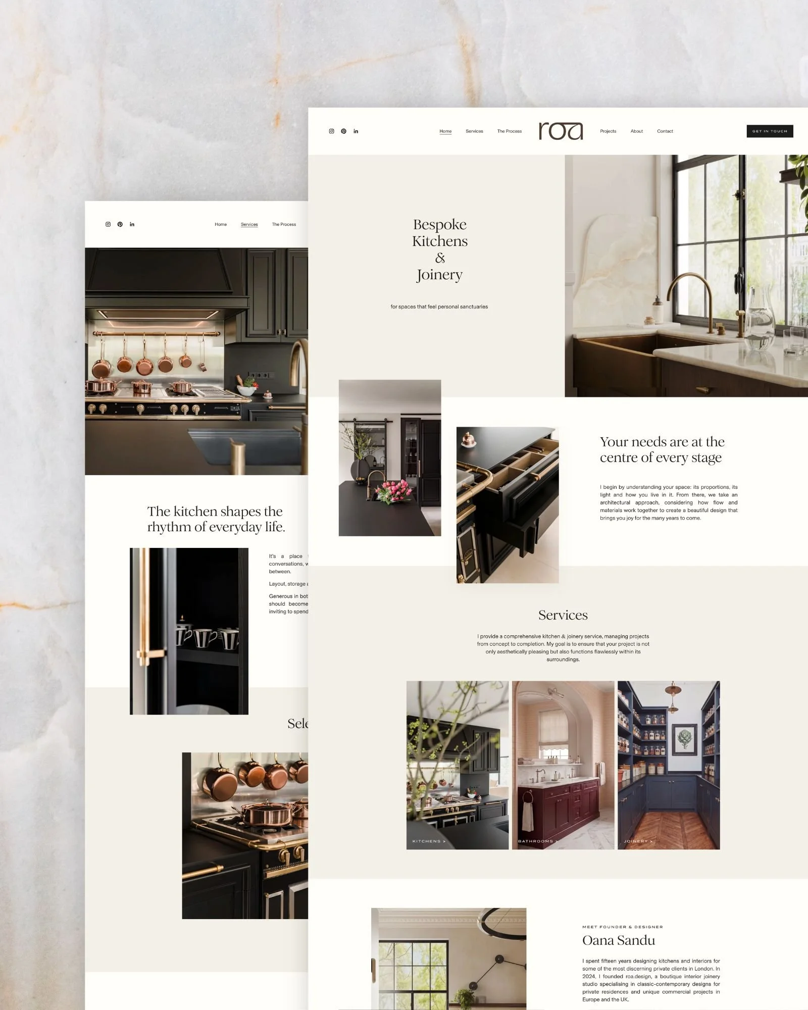 Squarespace website for interior designer