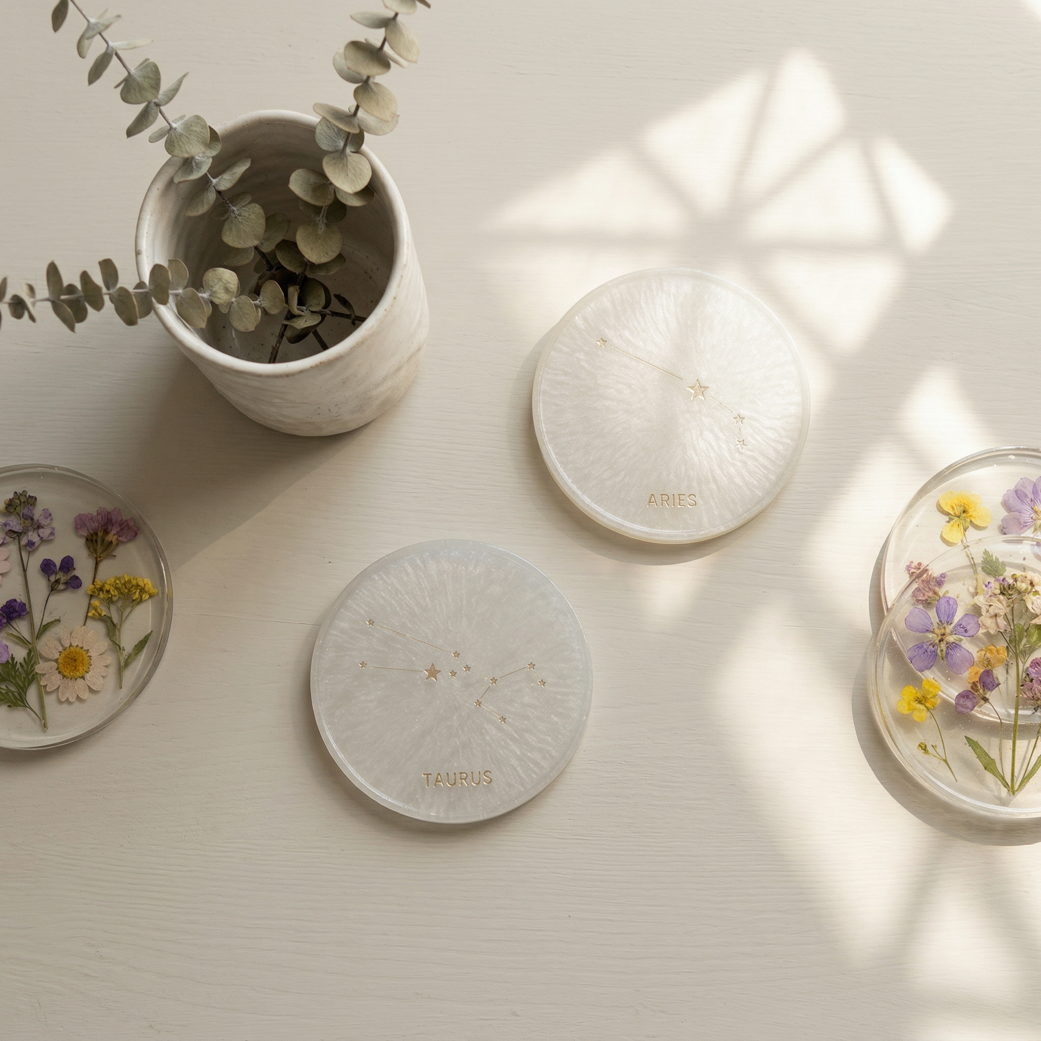 Handmade Resin Zodiac Coasters