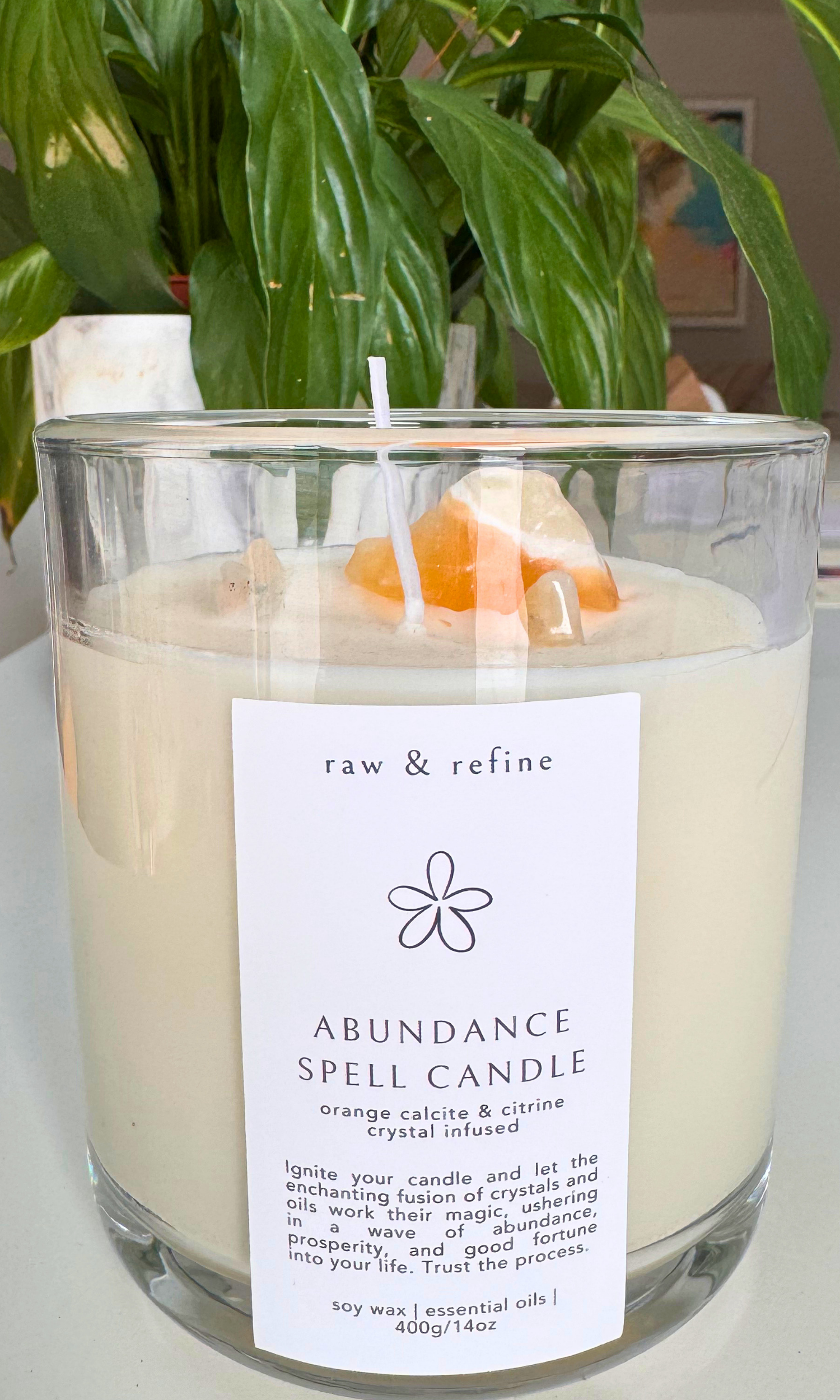 Abundance Spell Crystal Candle