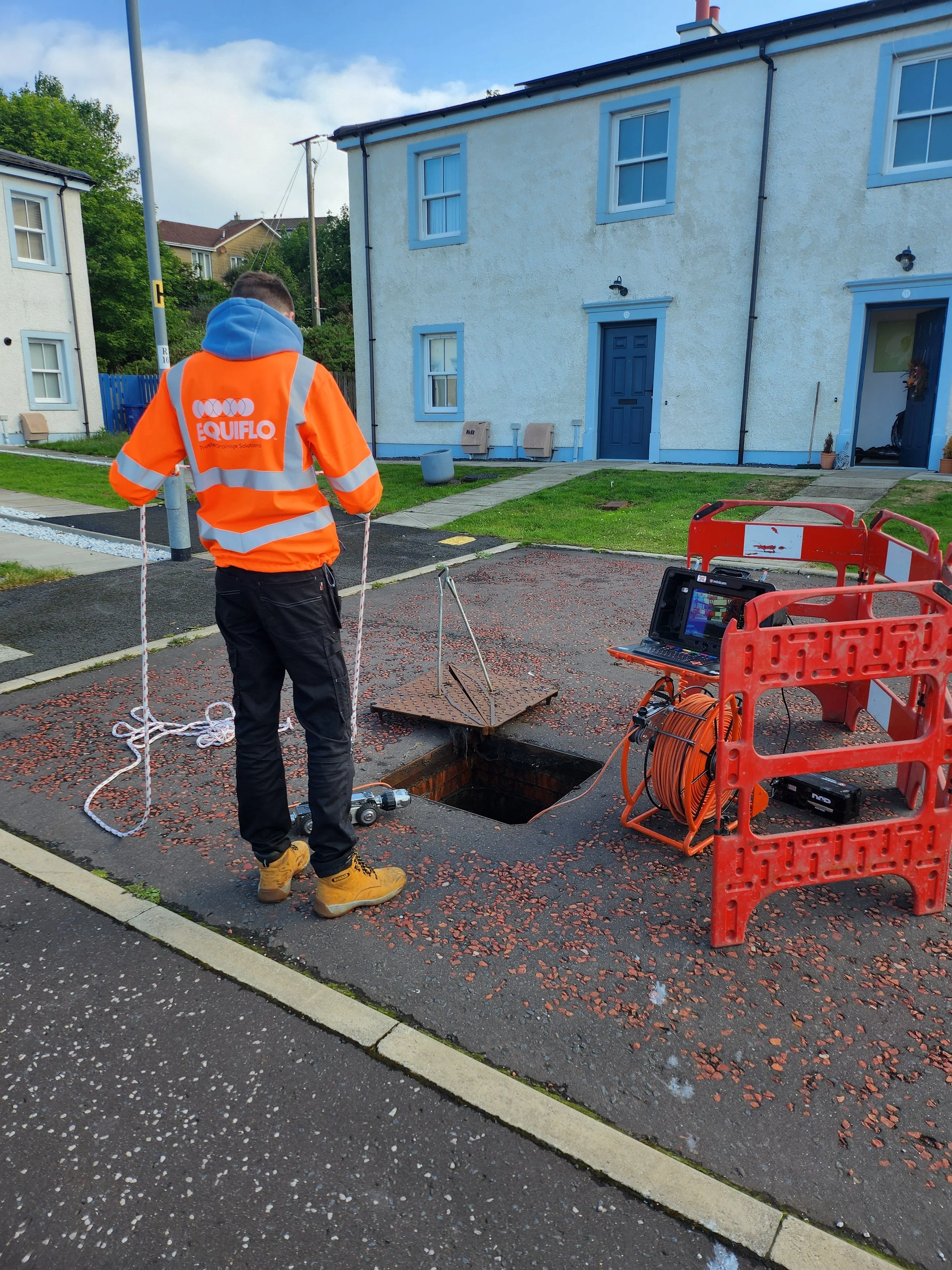 CCTV Drain survey being carried out