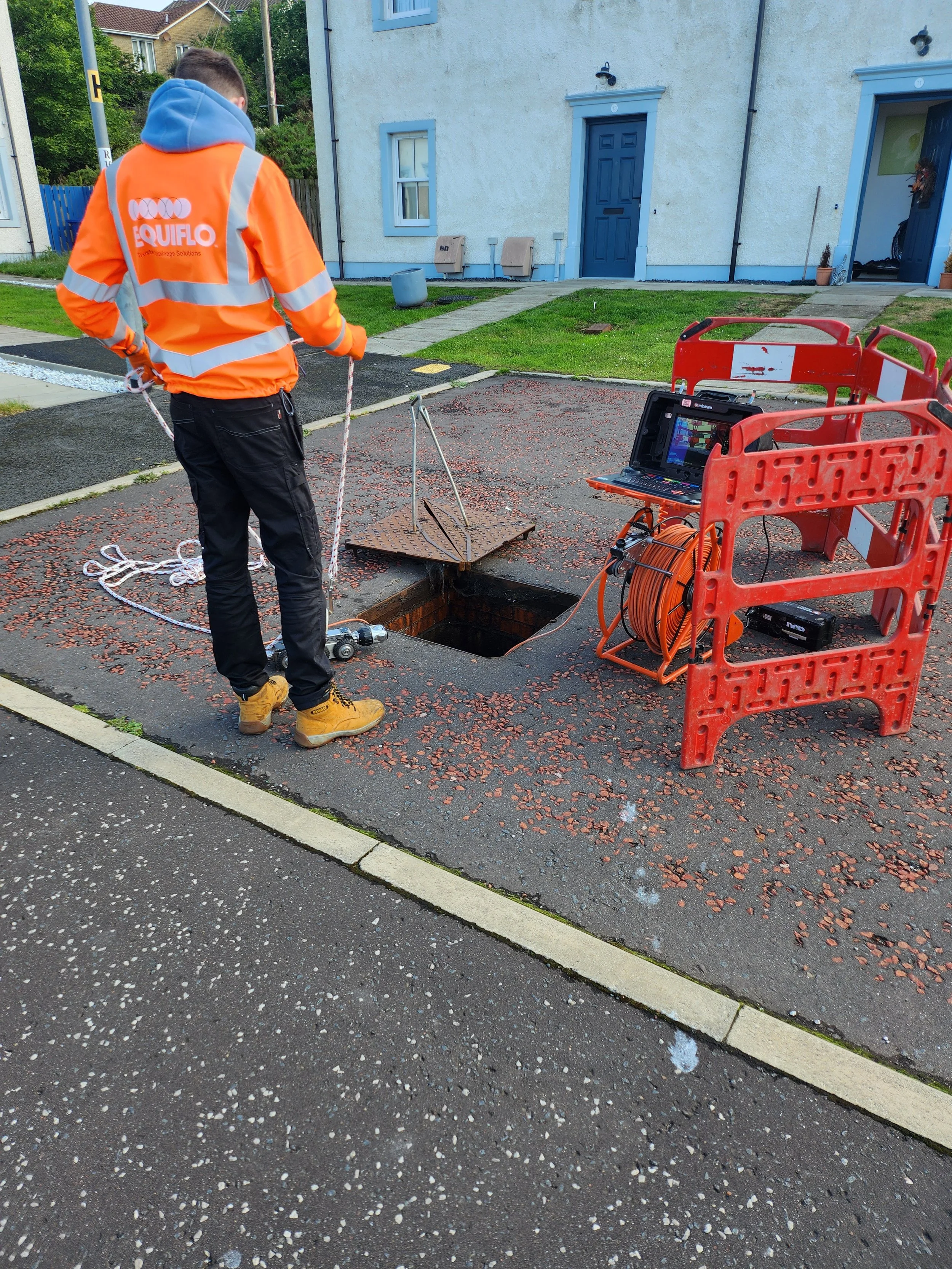 CCTV Drain survey being carried out