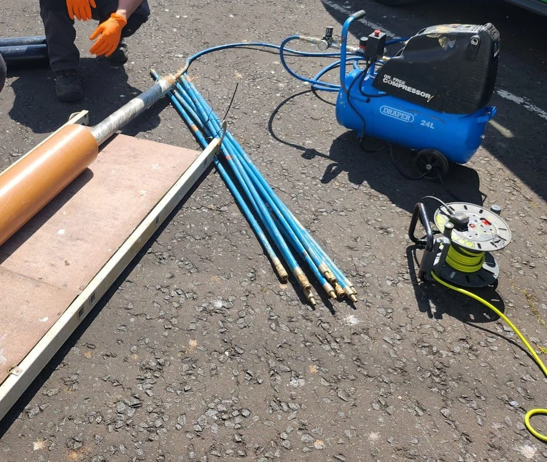 Image of drain lining preperation