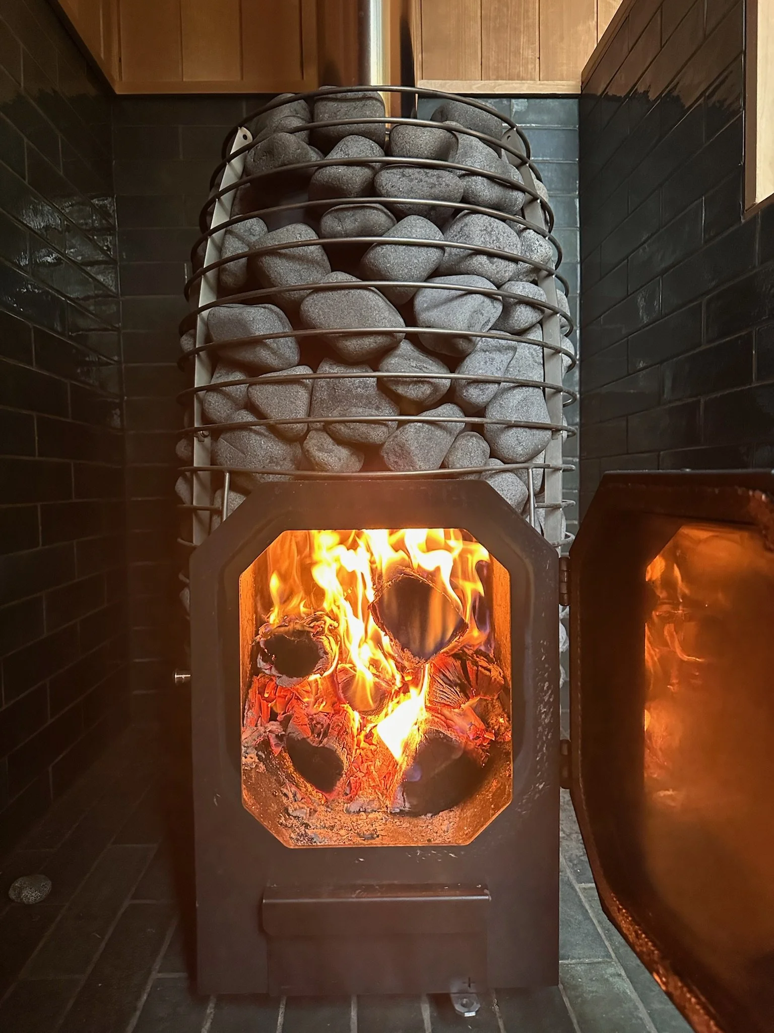 HUUM Flow wood-fired sauna stove at ROVE Sauna Scarborough
