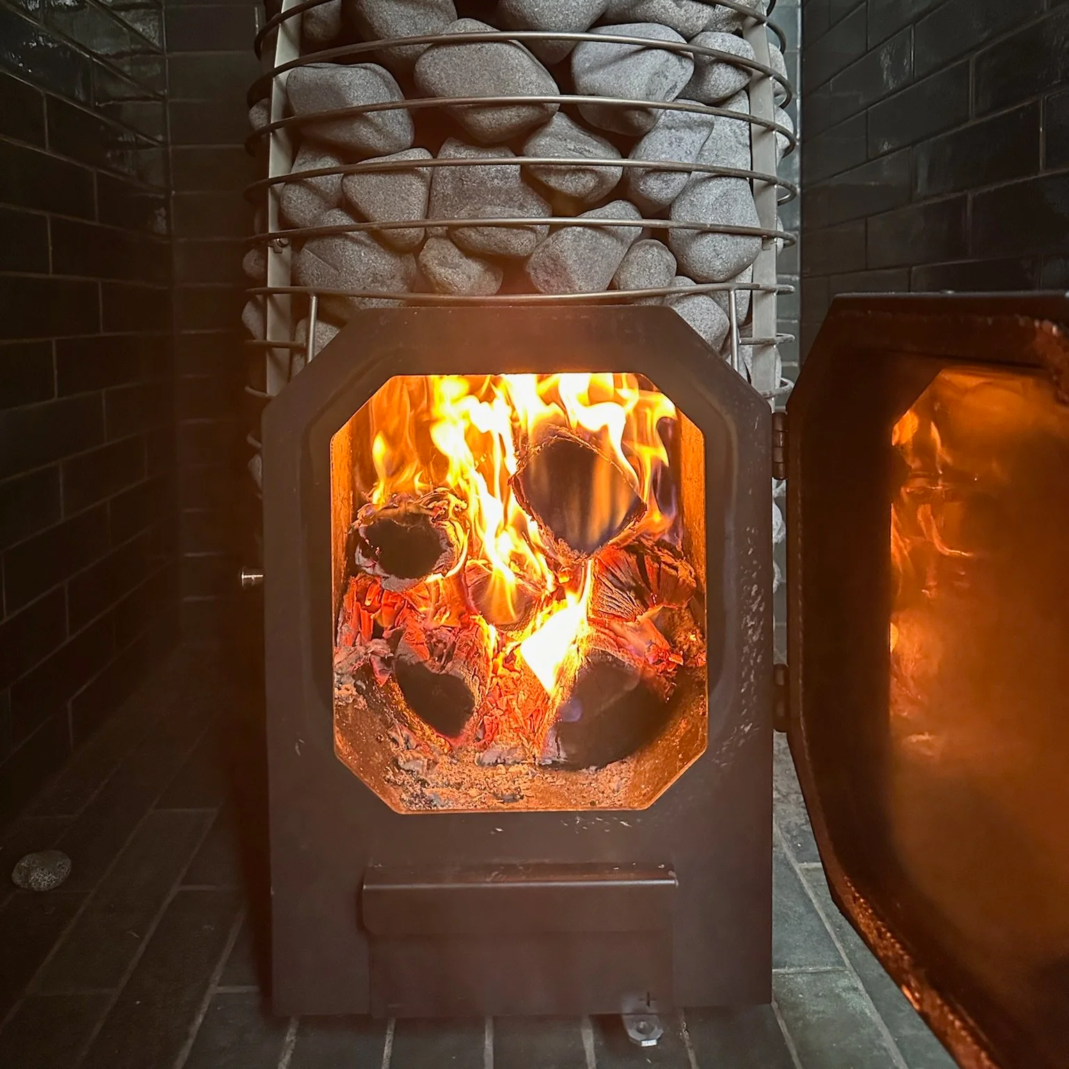 HUUM Flow wood-fired sauna stove at ROVE Sauna Scarborough