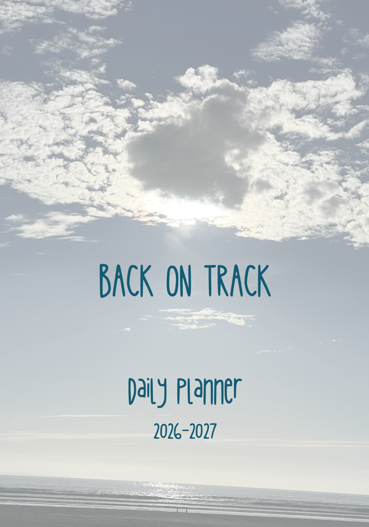 'Back On Track' planner - Sept & Oct 2026 - PDF (you to print) - Heart cloud cover