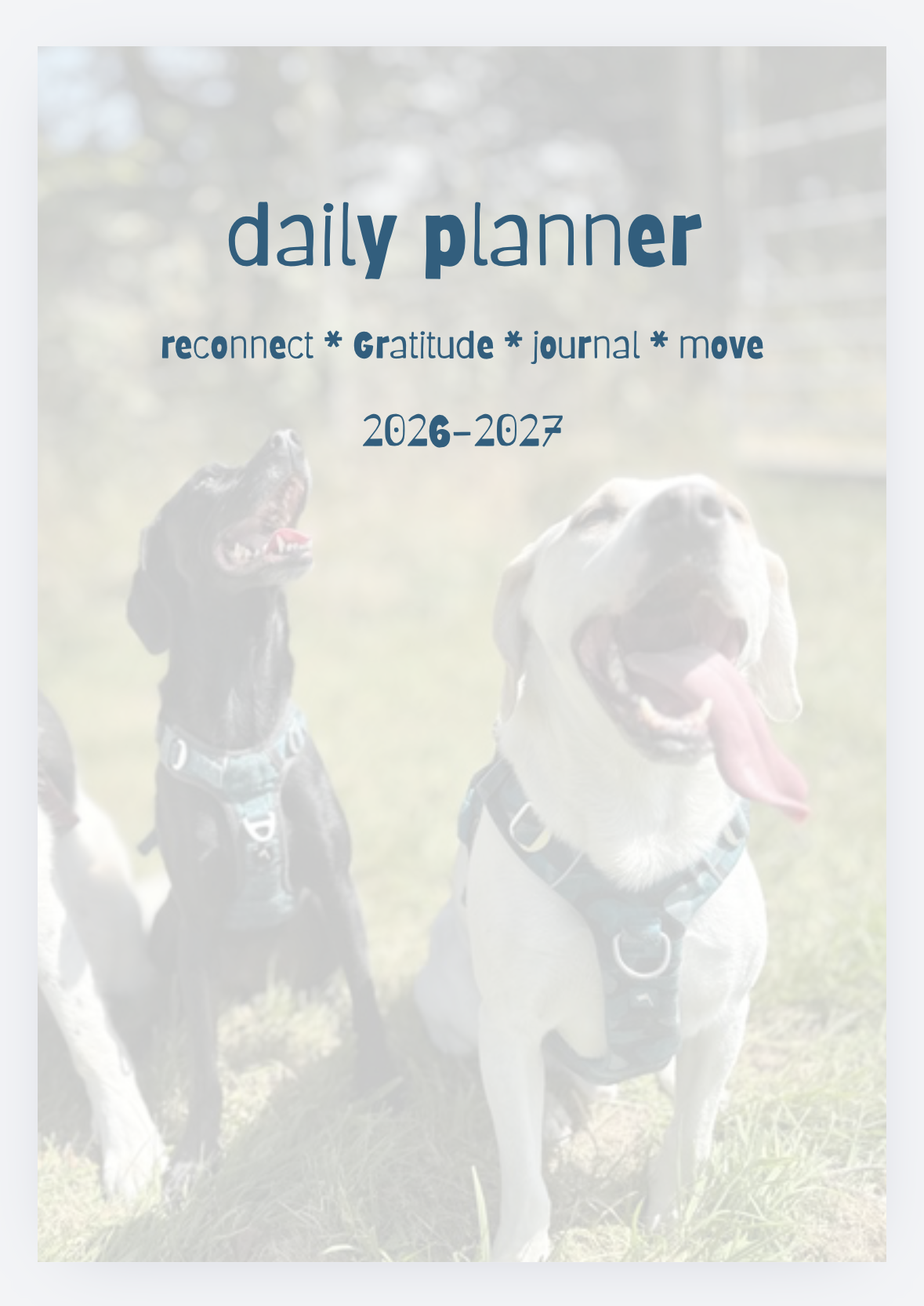 BIG 4 ONLY - A5 daily planner - Sept & Oct 2026 (Dogs cover)