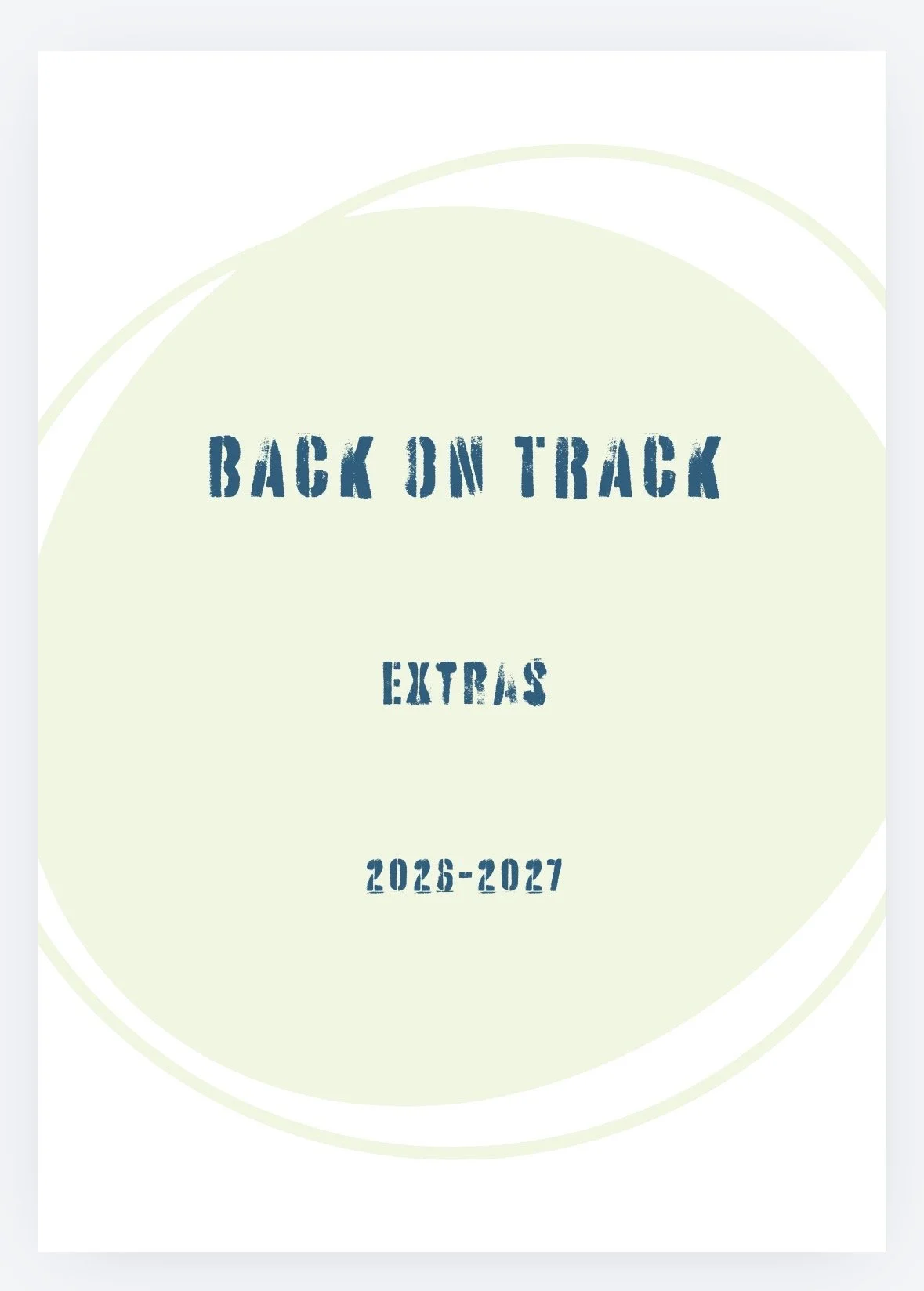 Back On Track - A4 extras (PDF - you to print)