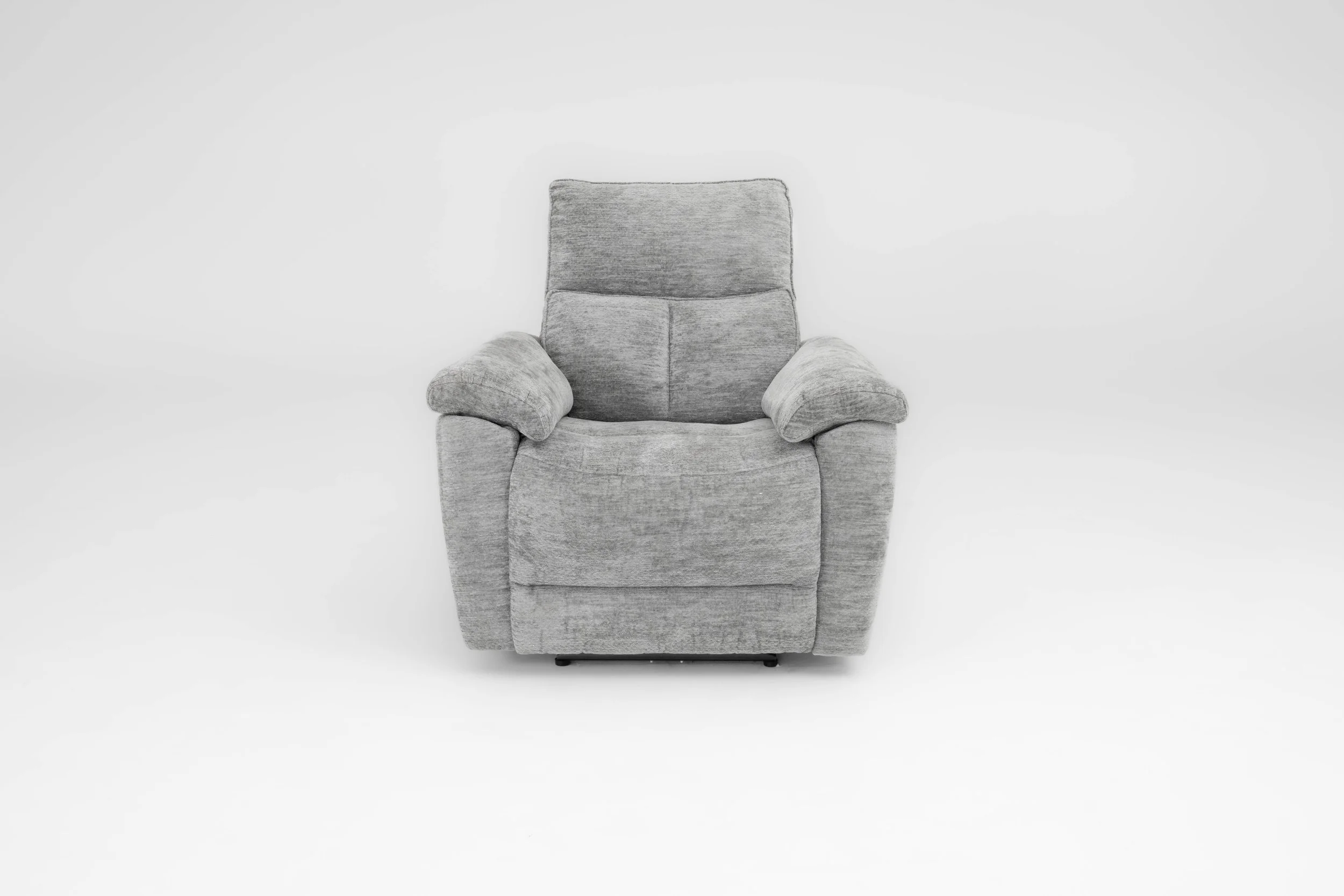 Gray upholstered armchair isolated on white background