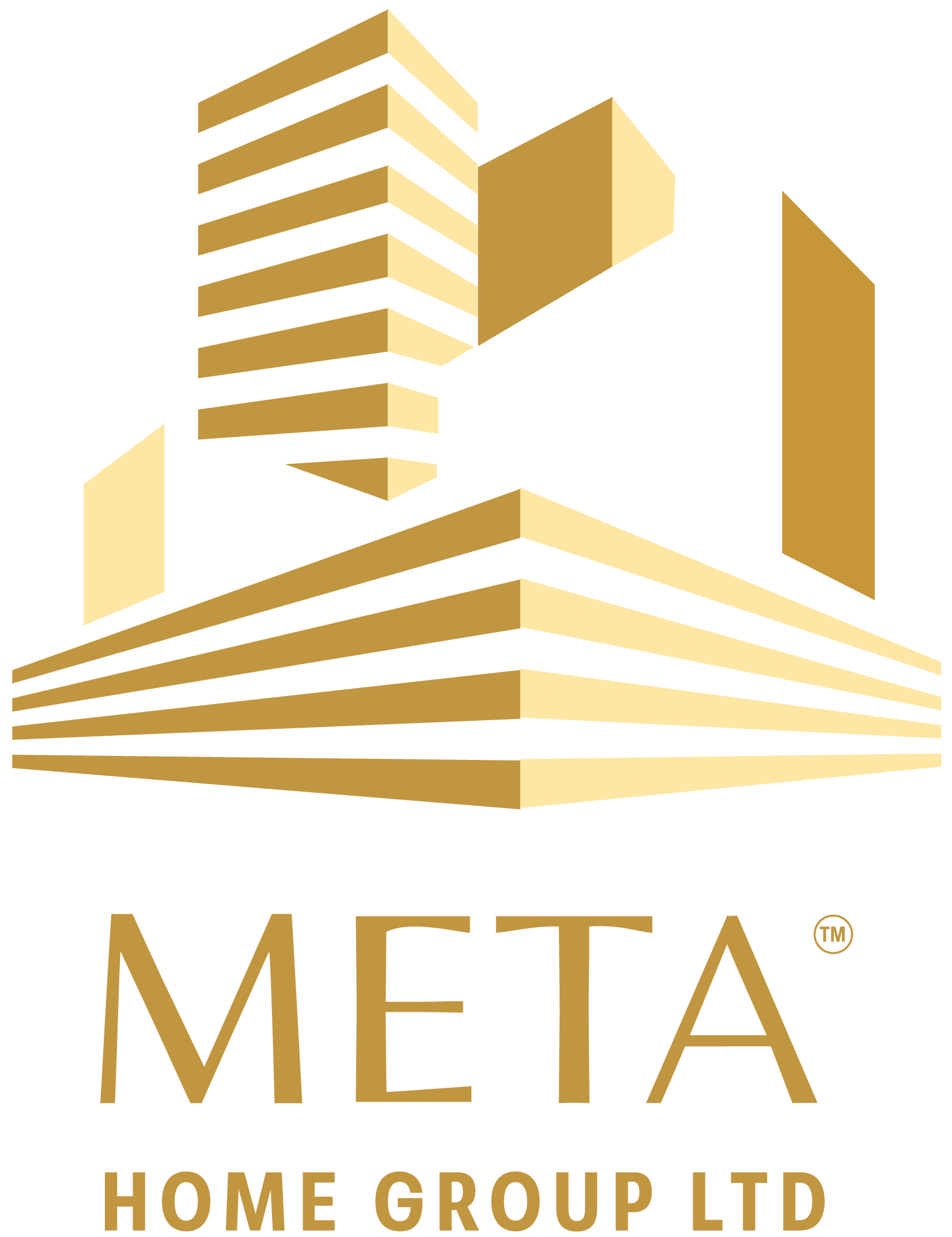 Logo featuring a stylized 3D building with horizontal brown stripes and the text 'META sofa ltd' below.