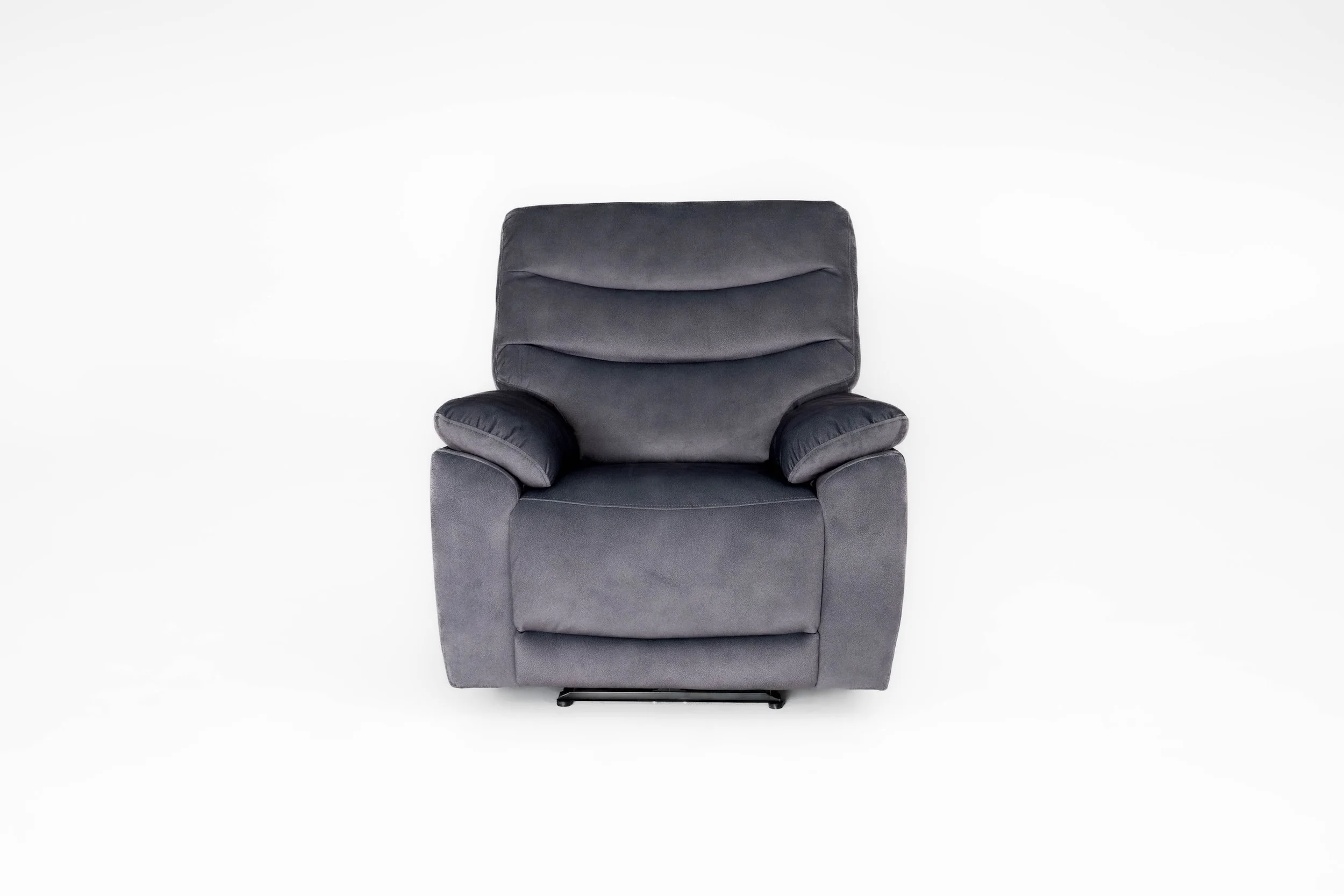 Gray recliner chair on a white background.