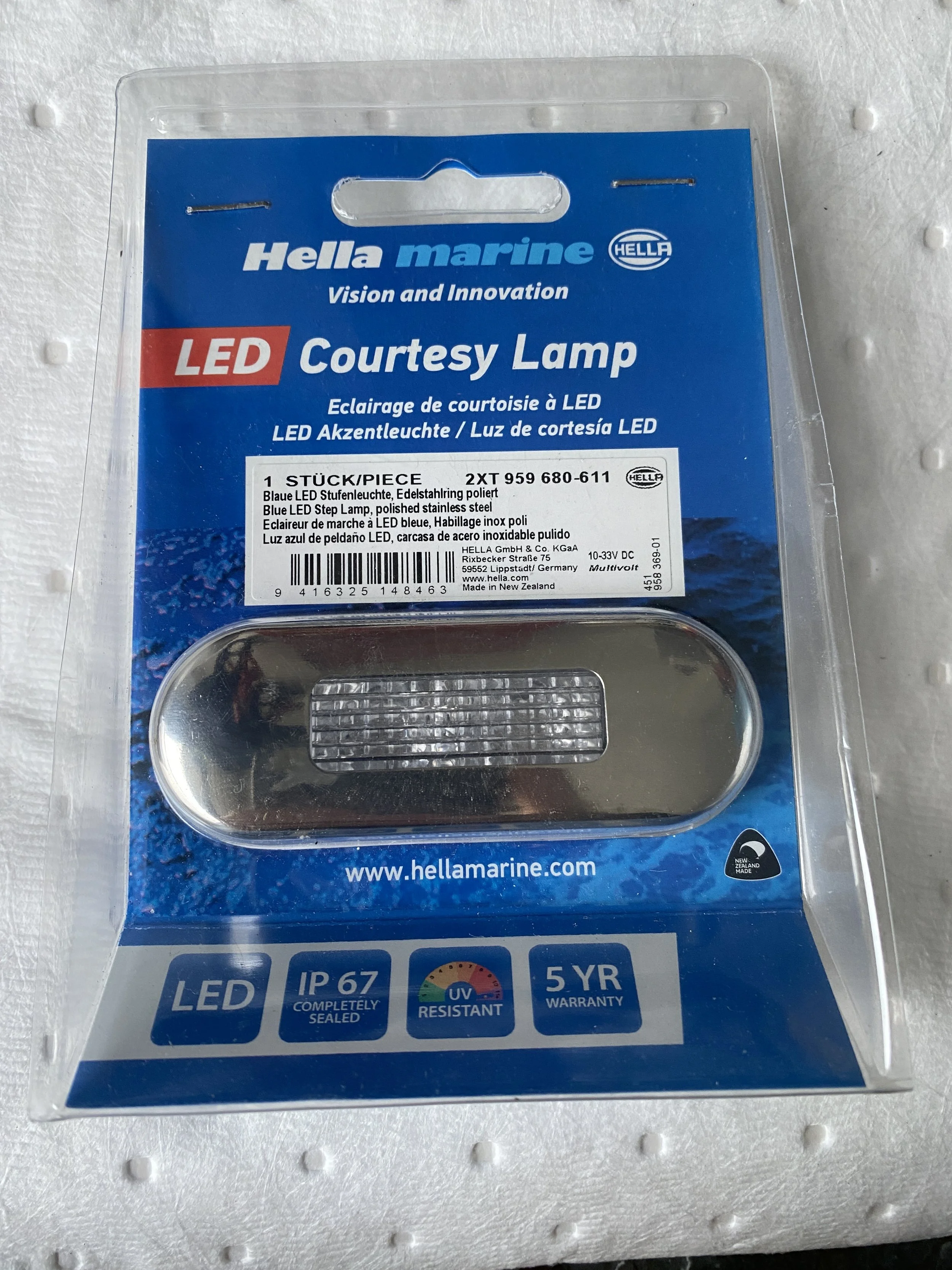 Hella Marine LED Courtesy Lamp – Blue Light | 12V/24V