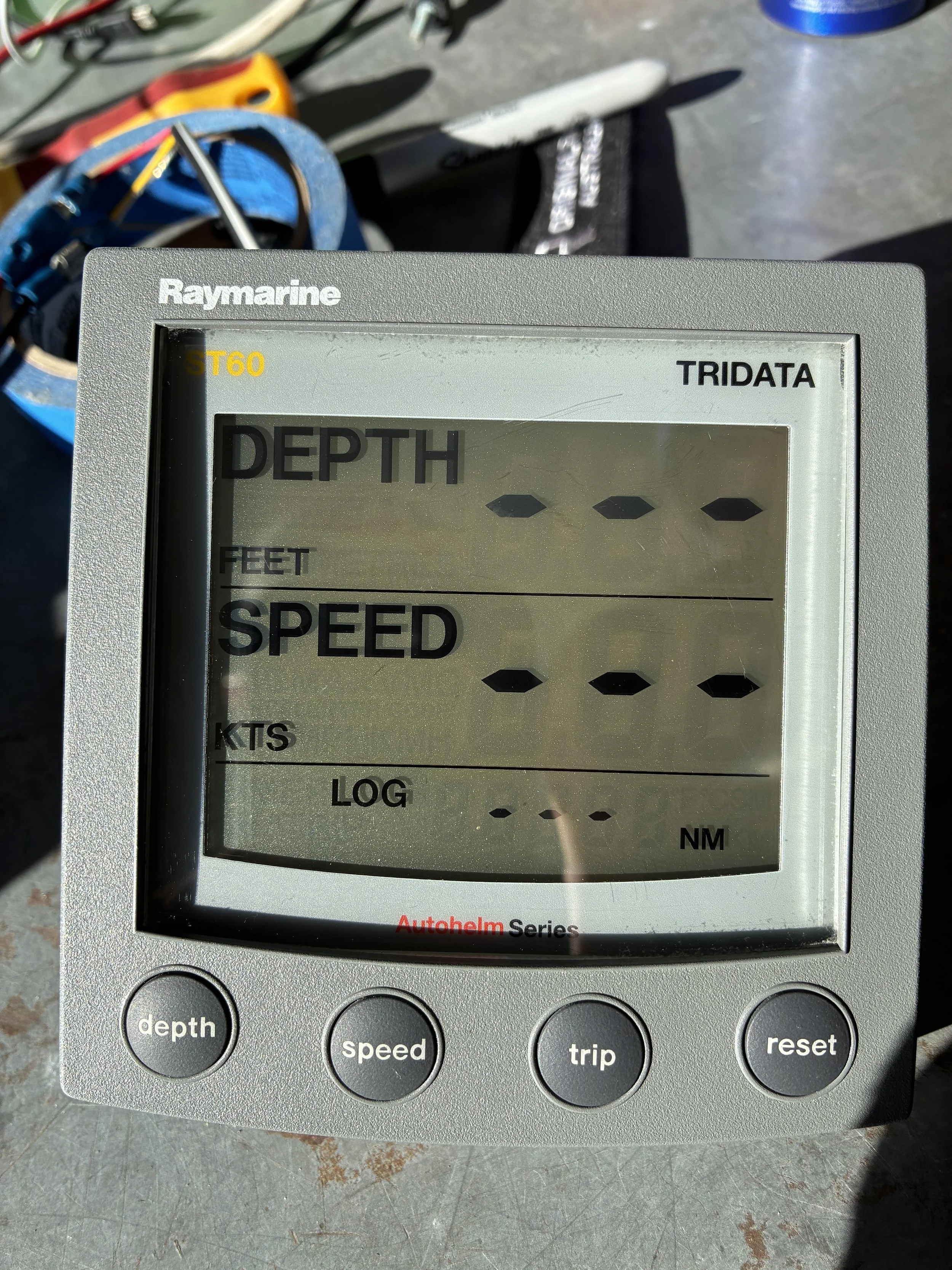 Raymarine ST60 Tridata Instrument – Speed, Depth & Trip Data Display