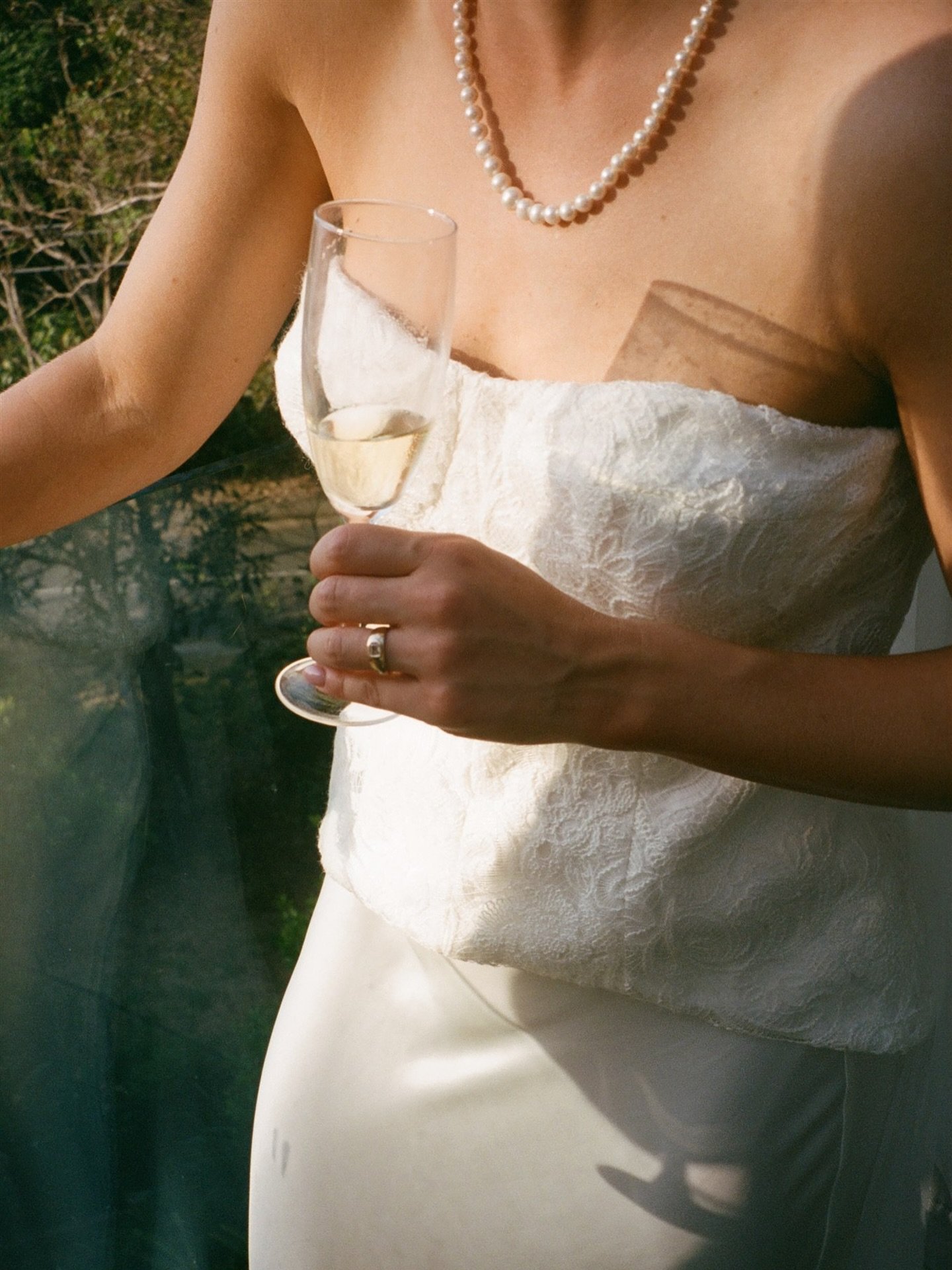 Champagne &amp; pearls on 35mm film