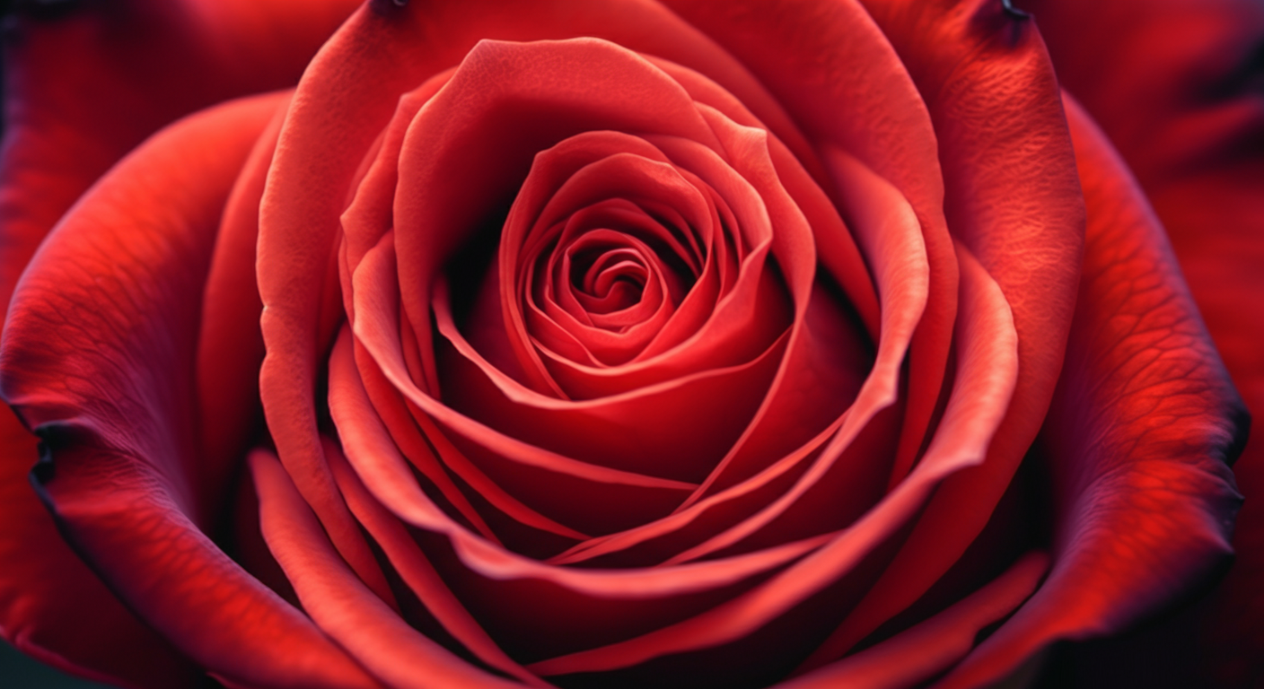 Close-up of a red rose flower with detailed petals